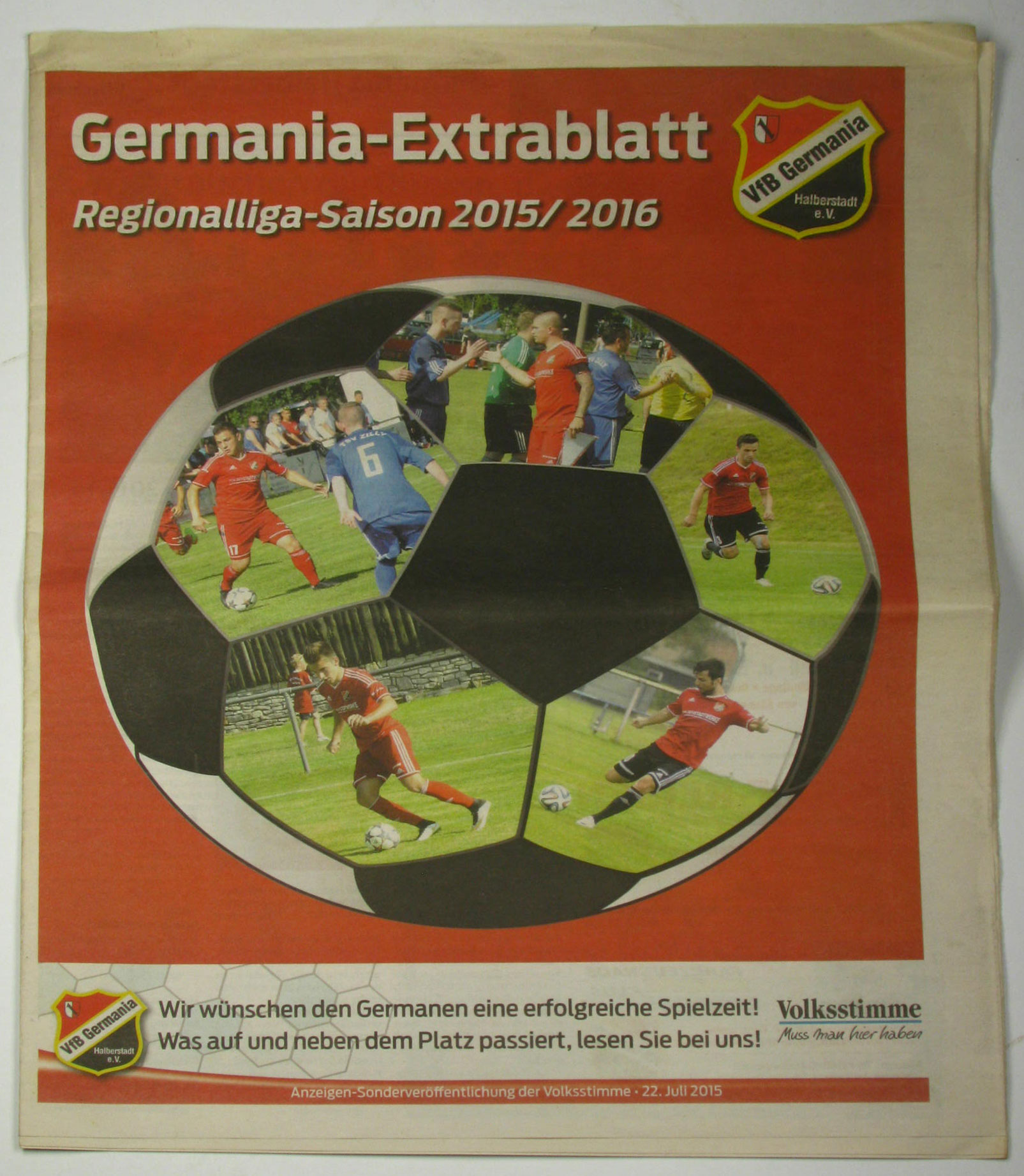 Autorenkollektiv:  Germania-Extrablatt Regionalliga-Saison 2015/2016 
