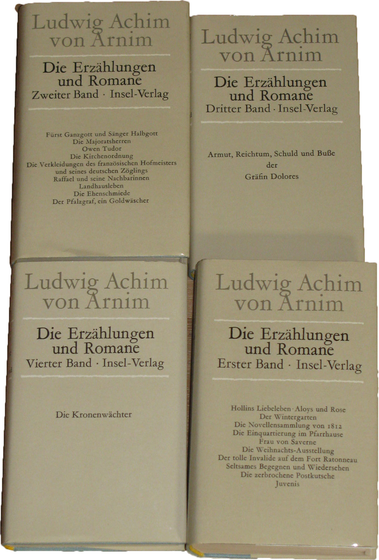 Werner, Hans-Georg (Hrsg.):  Ludwig Achim von Arnim. Die Erzählungen und Romane (4 Bde.) 