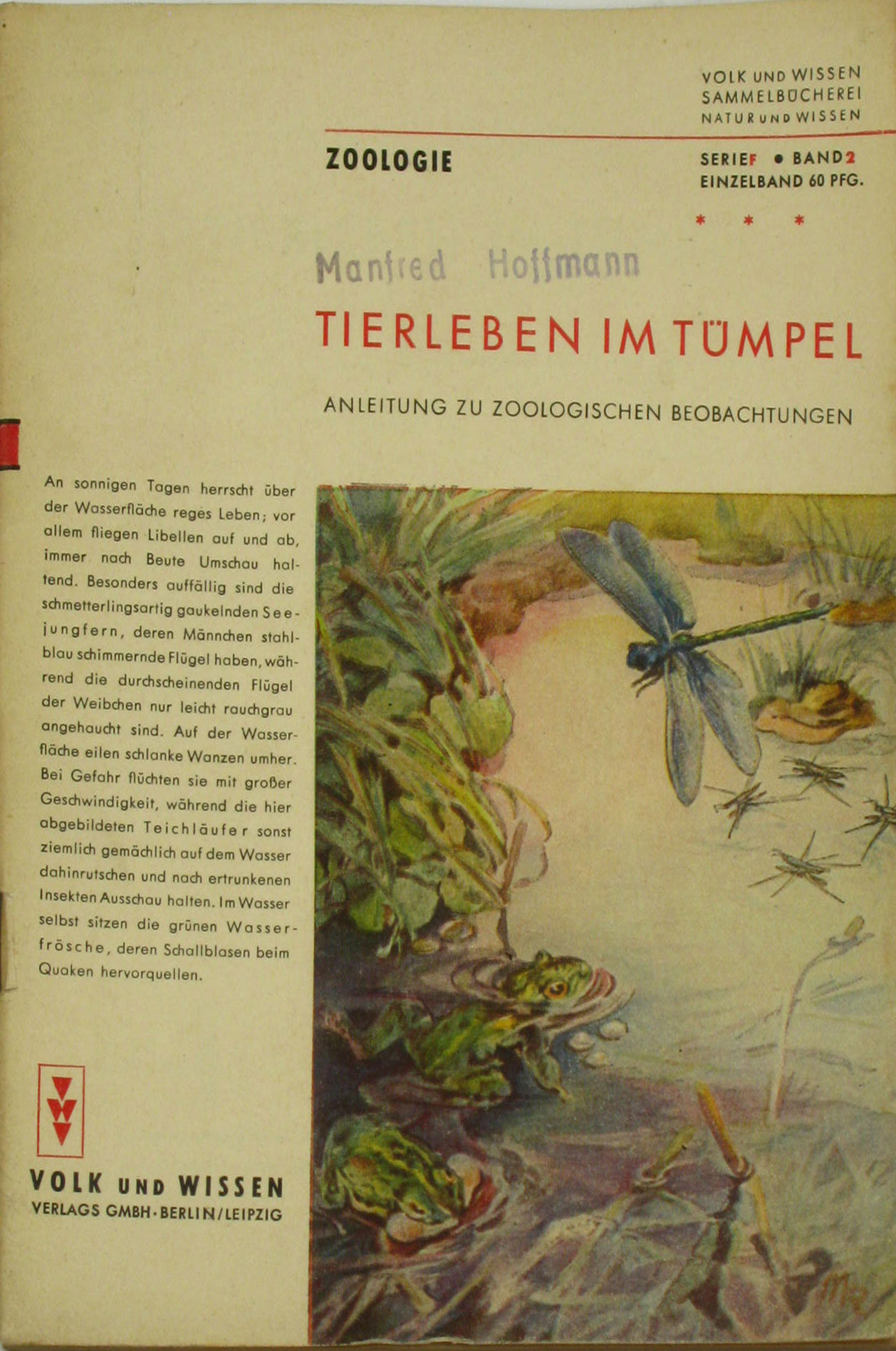 Rammner, Walter:  Tierleben im Tümpel. Zoologische Beobachtungen. 
