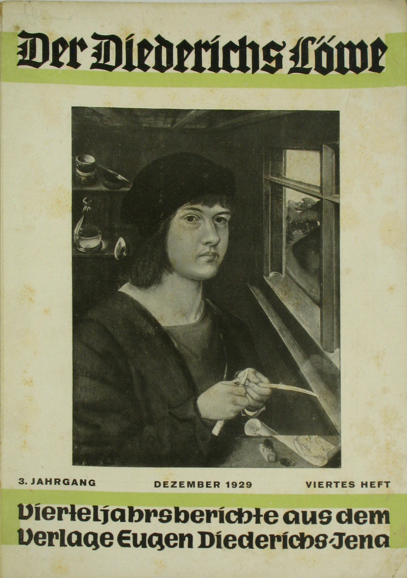 Autorenkollektiv:  Der Diederichs Löwe. Vierteljahresberichte aus dem Verlag Eugen Diederichs, Jena (3. Jahrgang, Dezember 1929, Viertes Heft). 