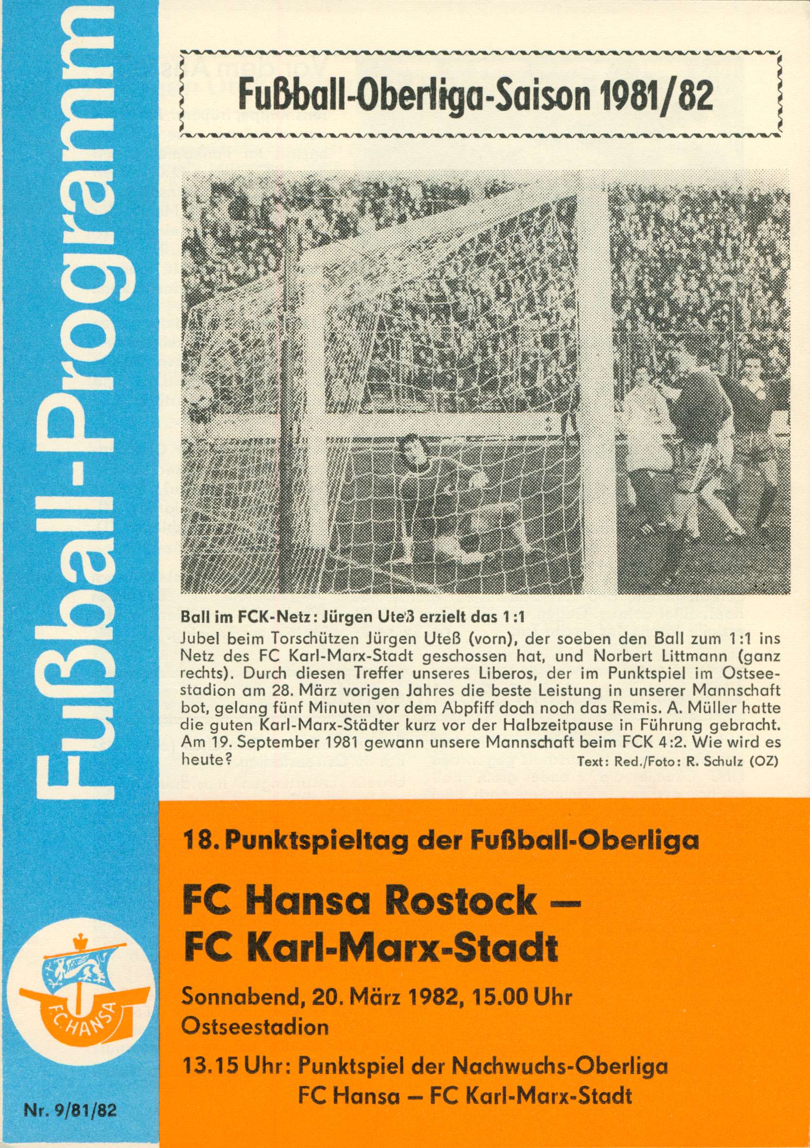   Prg. FC Hansa Rostock - FC Karl-Marx-Stadt 20.03.1982 