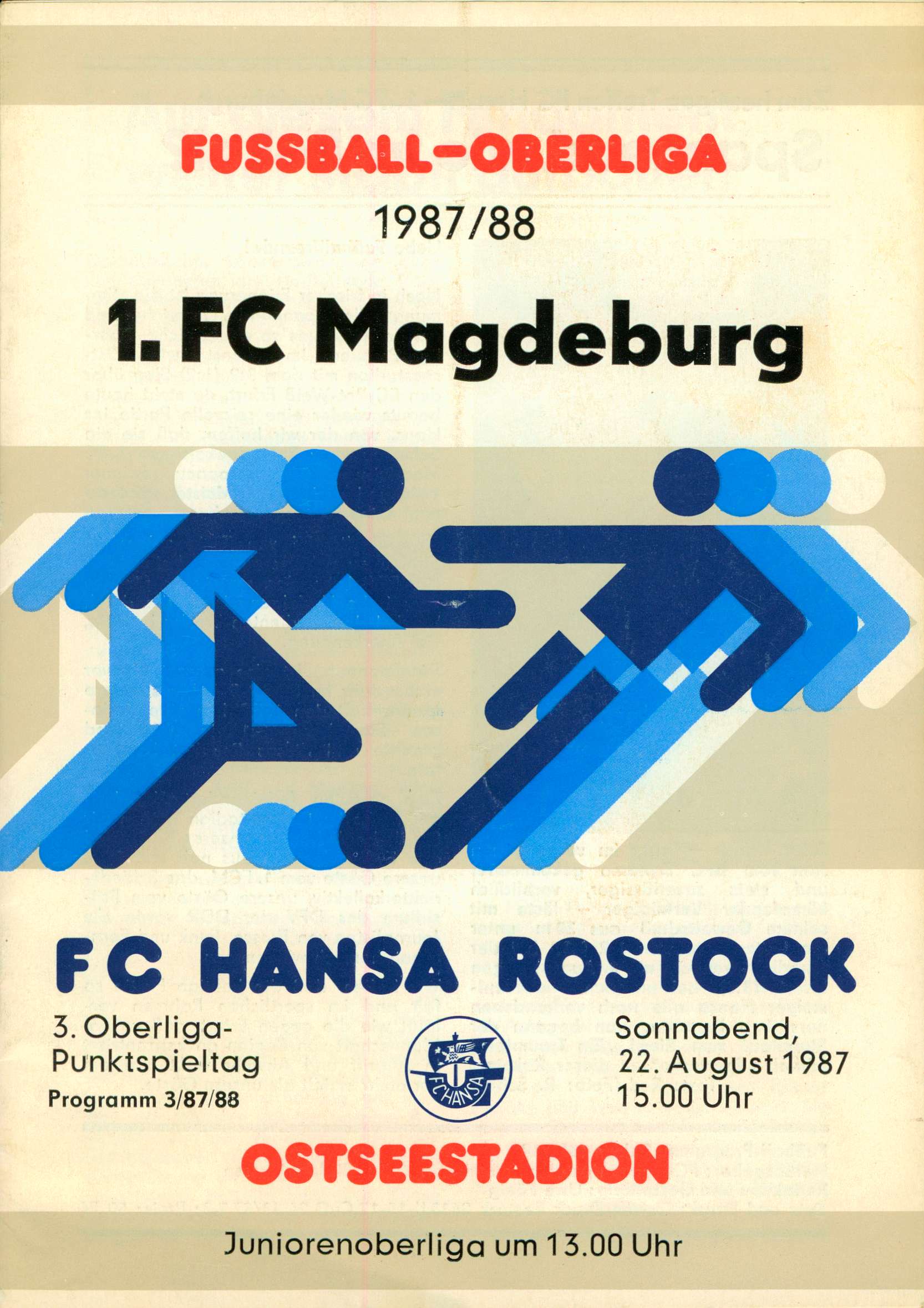   Prg. FC Hansa Rostock - 1. FC Magdeburg 22.08.1987 