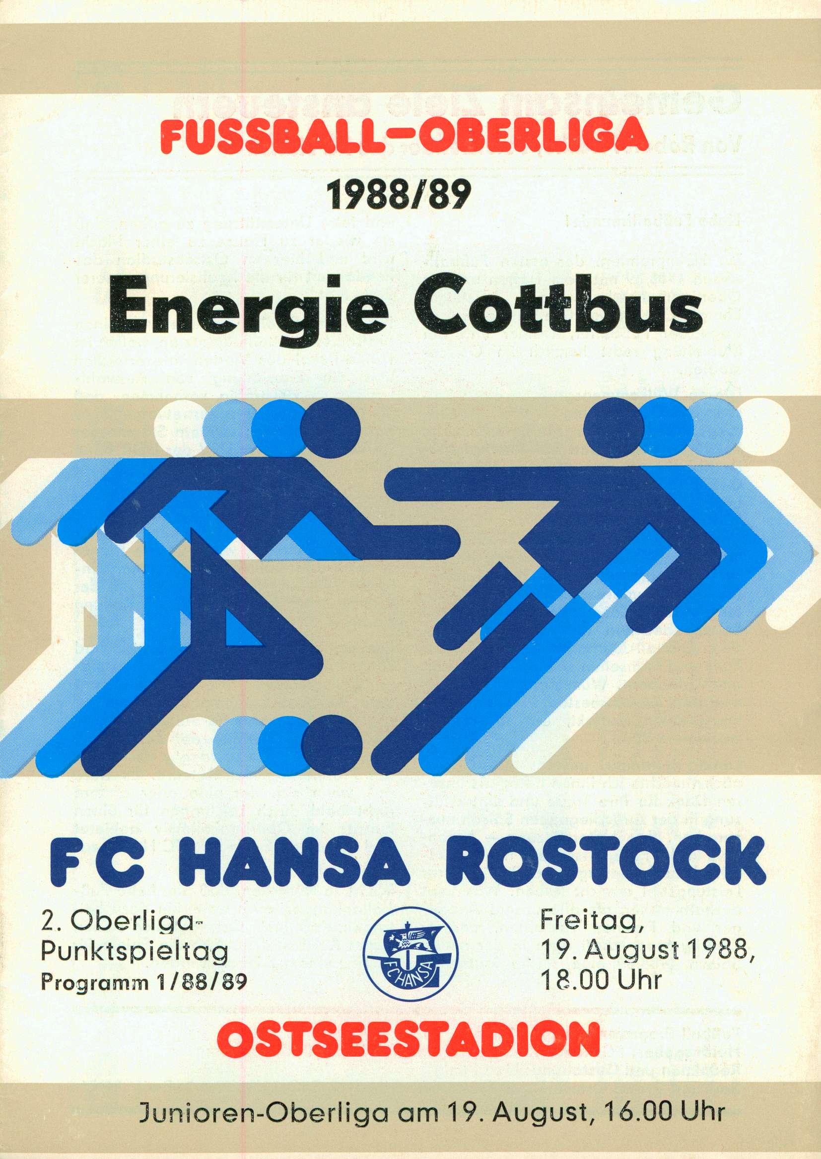   Prg. FC Hansa Rostock - BSG Energie Cottbus 19.08.1988 