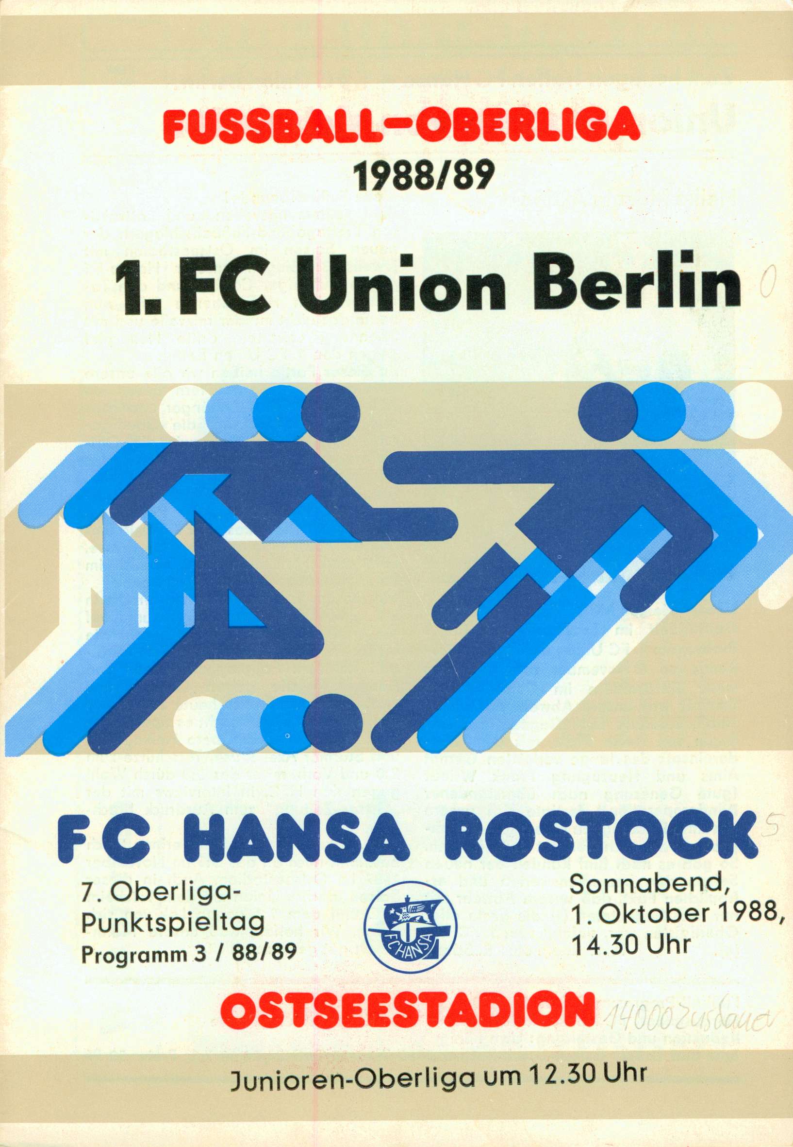   Prg. FC Hansa Rostock - 1. FC Union Berlin 01.10.1988 