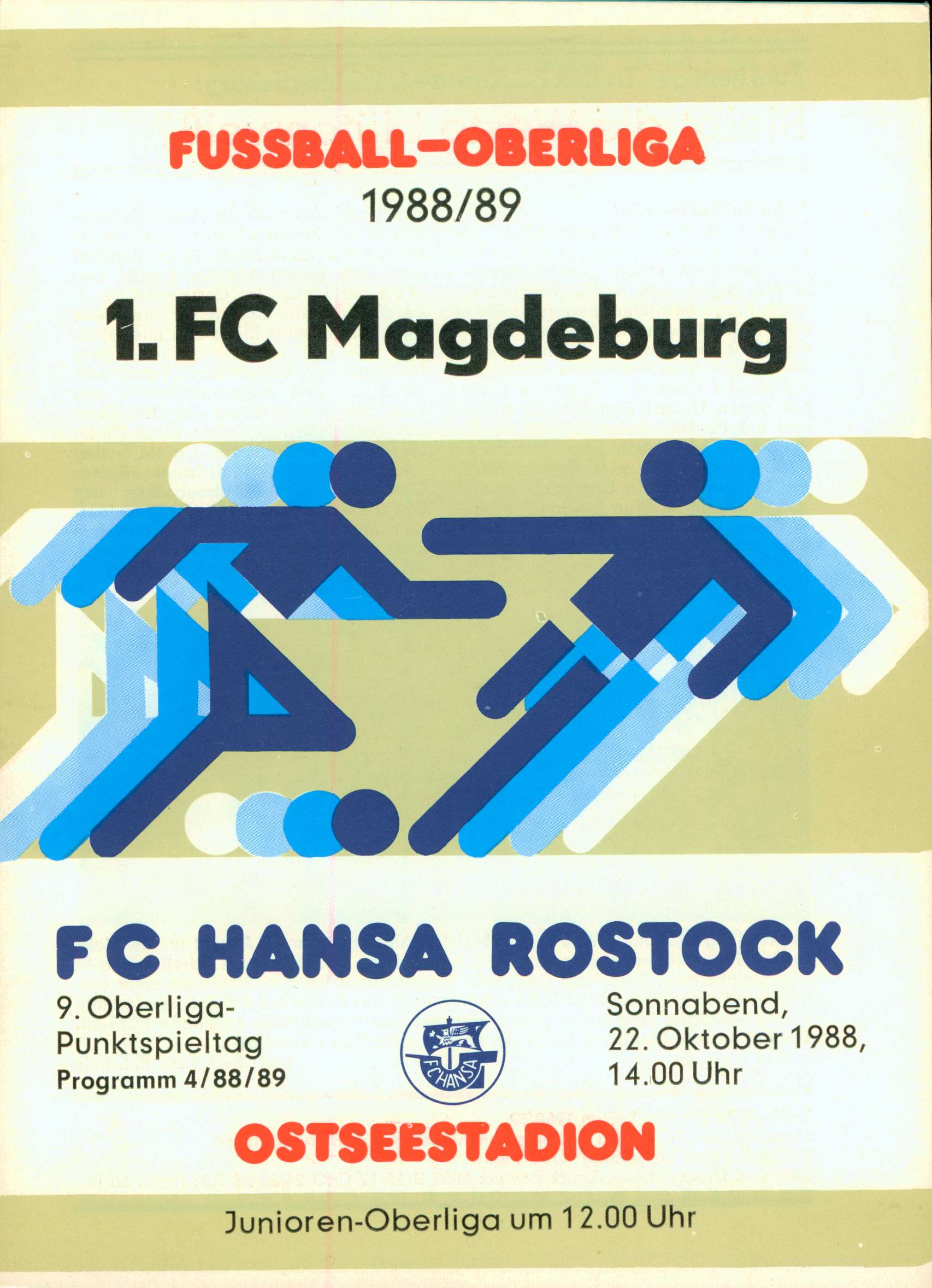   Prg. FC Hansa Rostock - 1. FC Magdeburg 22.10.1988 