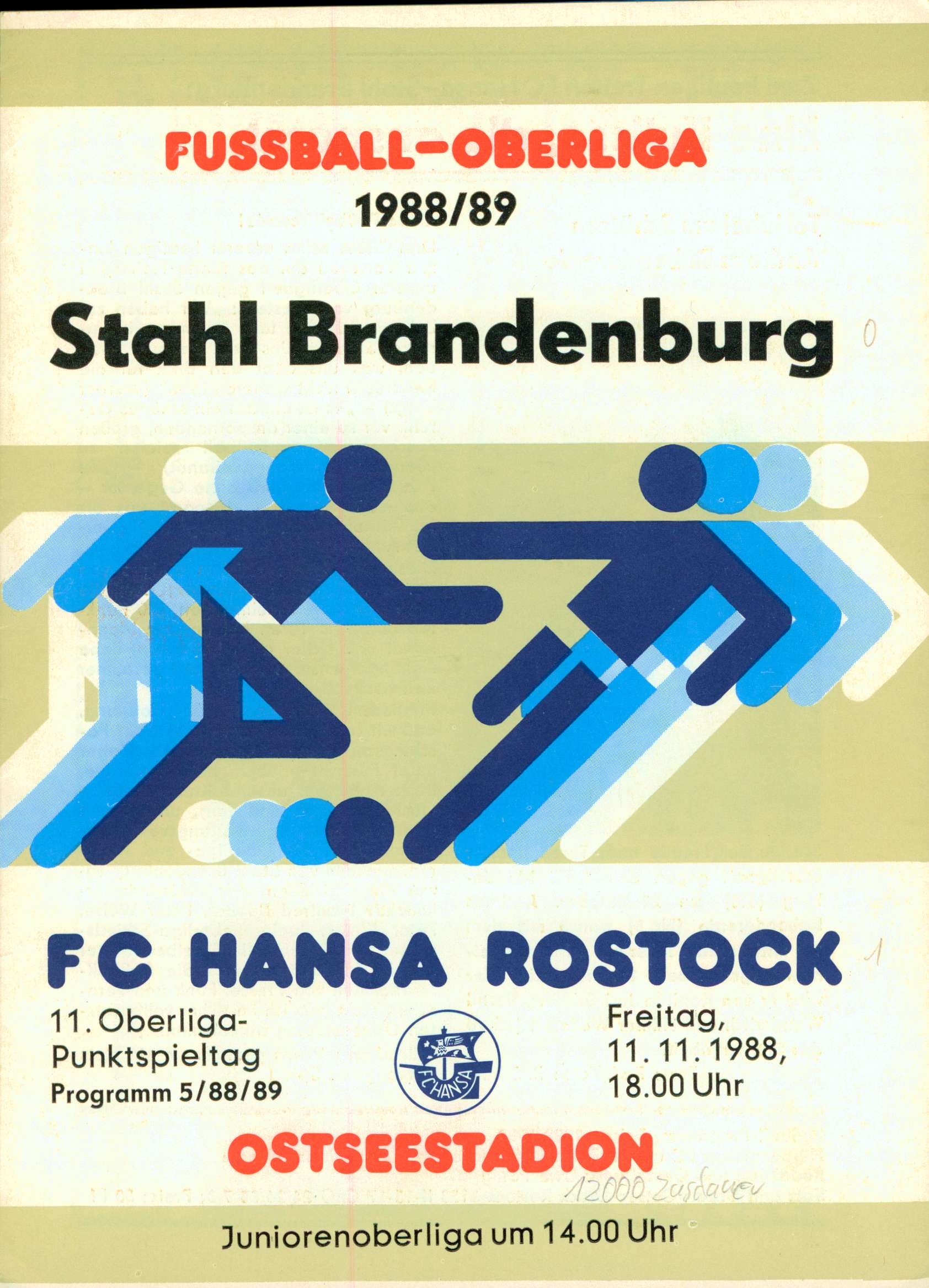   Prg. FC Hansa Rostock - BSG Stahl Brandenburg 11.11.1988 