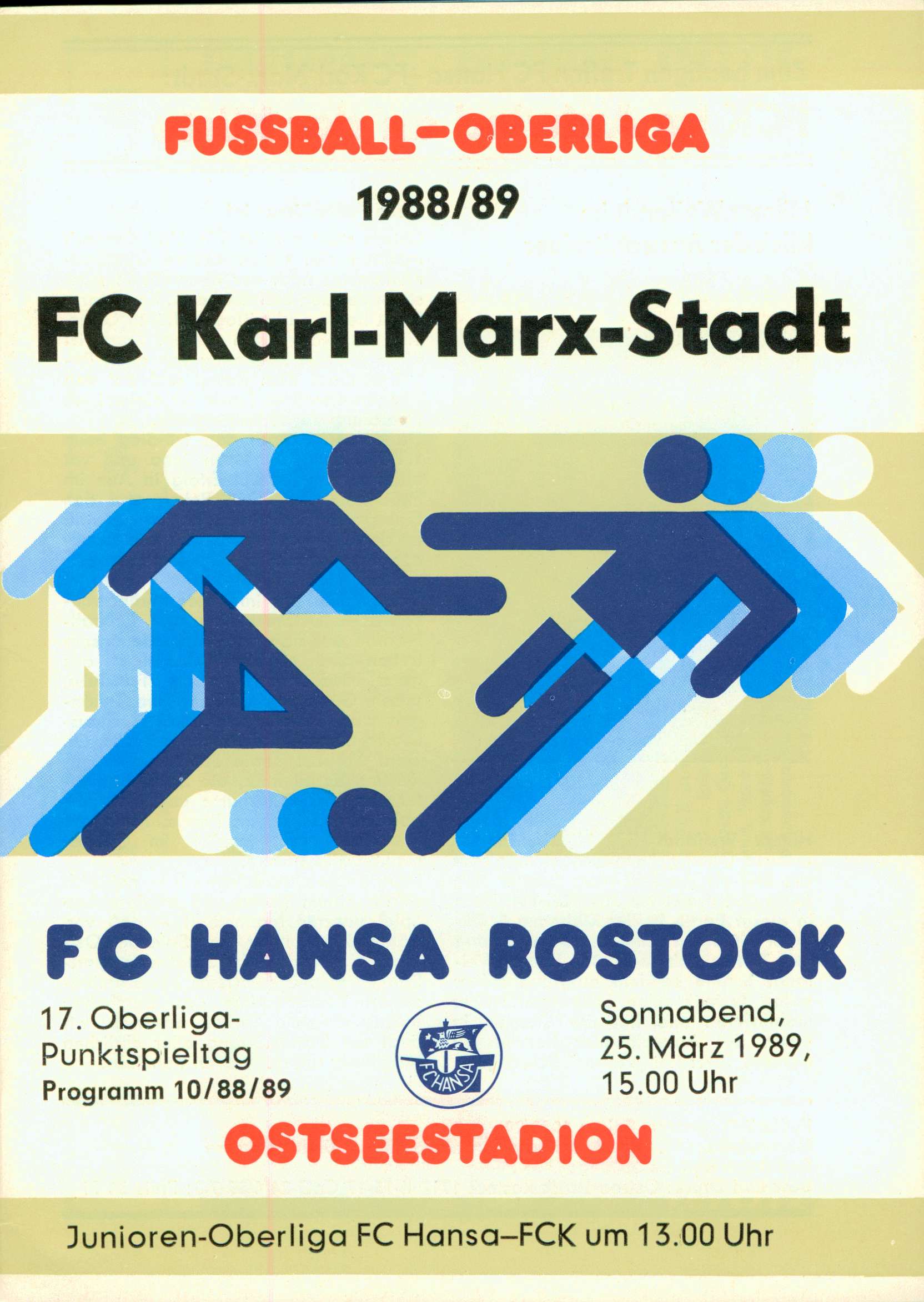   Prg. FC Hansa Rostock - FC Karl-Marx-Stadt 25.03.1989 