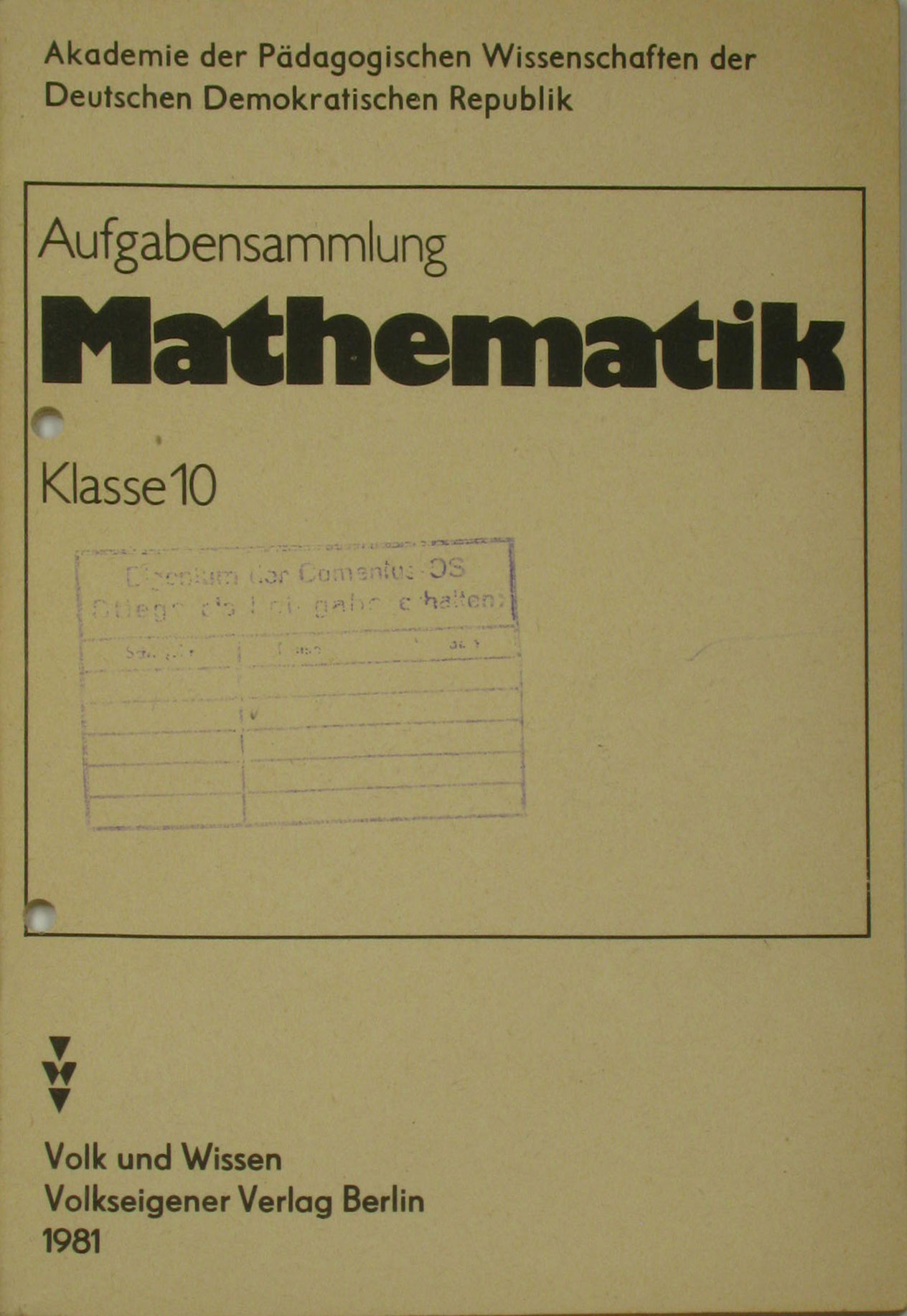   Aufgabensammlung Mathematik Klasse 10 