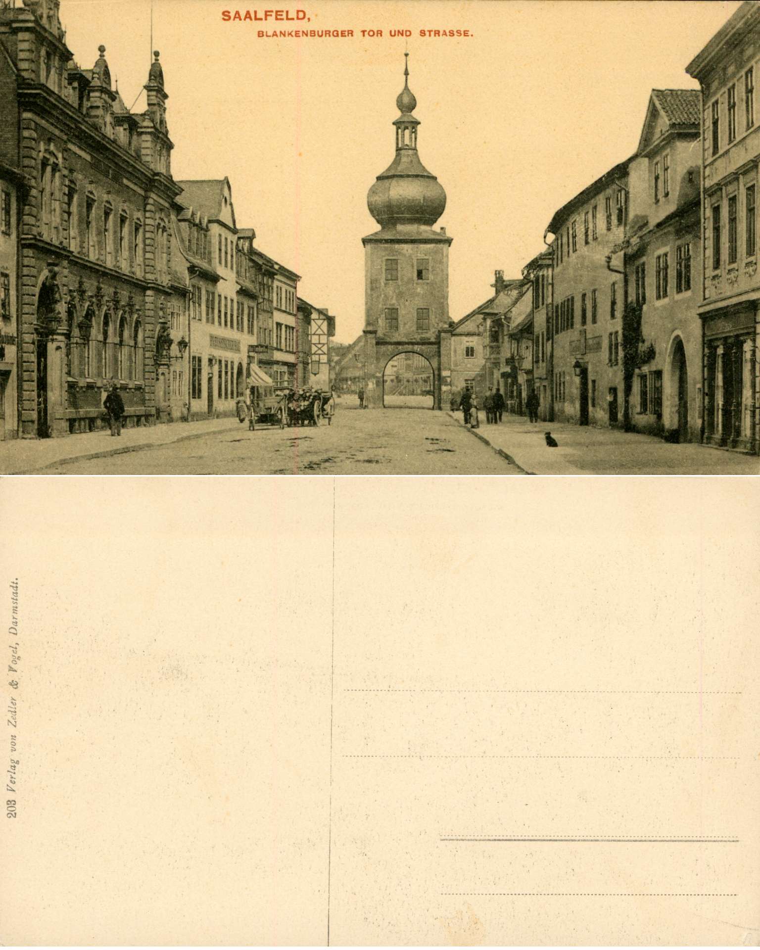   AK Saalfeld. Blankenburger Tor und Strasse (208) 