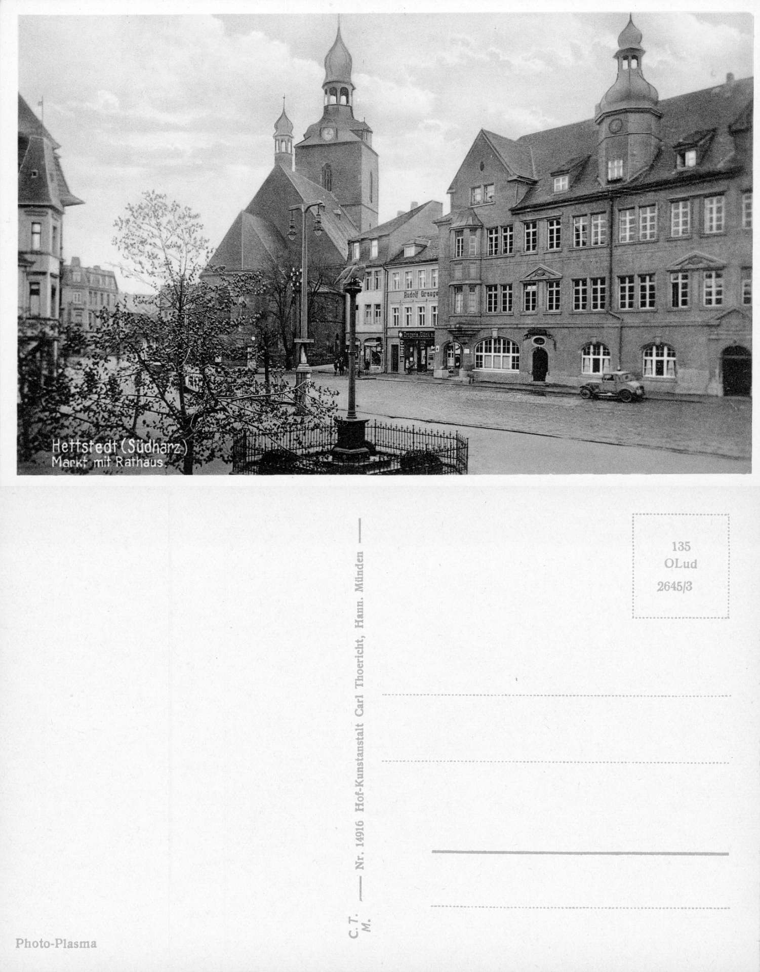   AK Hettstedt (Südharz). Markt mit Rathaus (14916) 