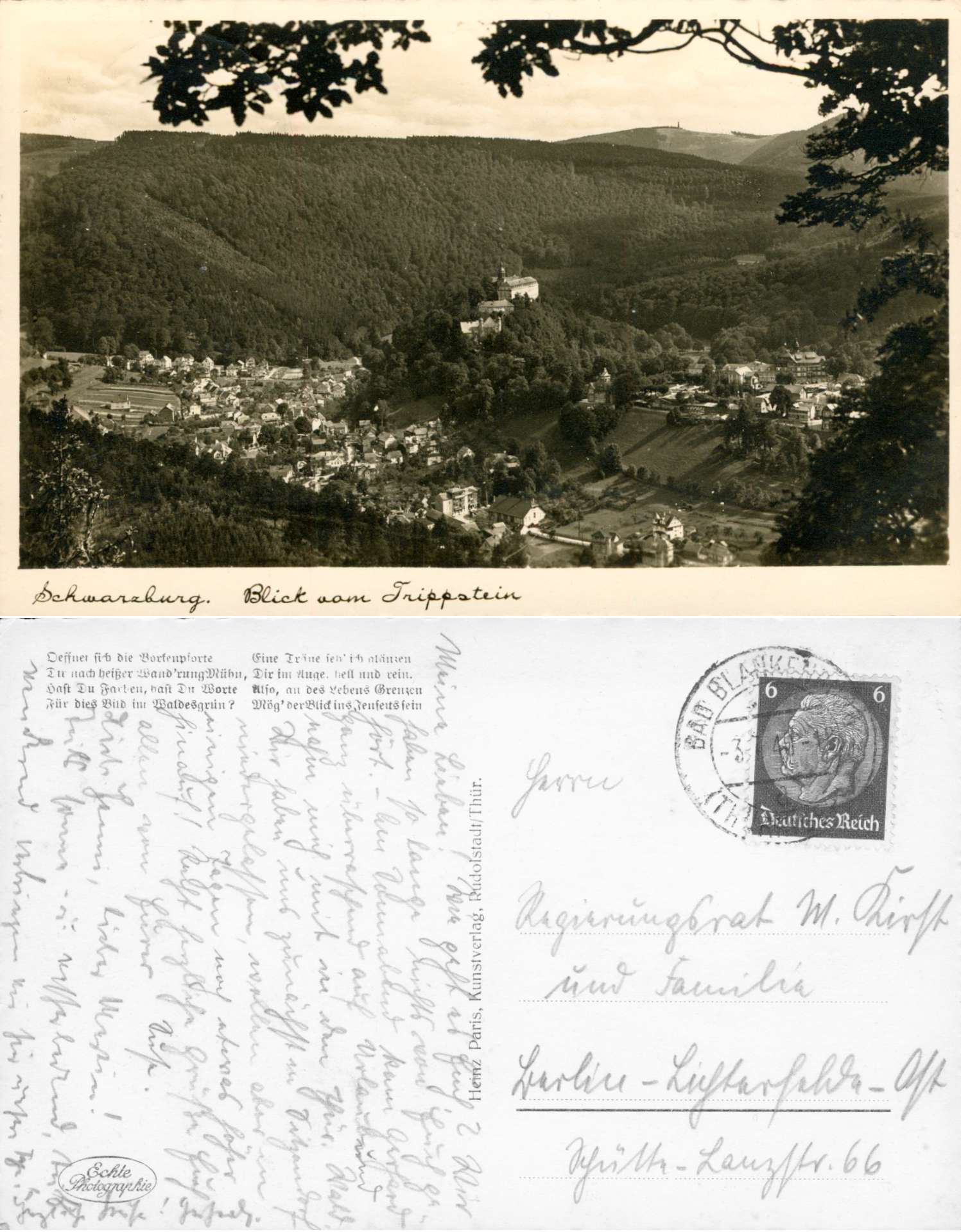   AK Schwarzburg - Blick vom Trippstein. 