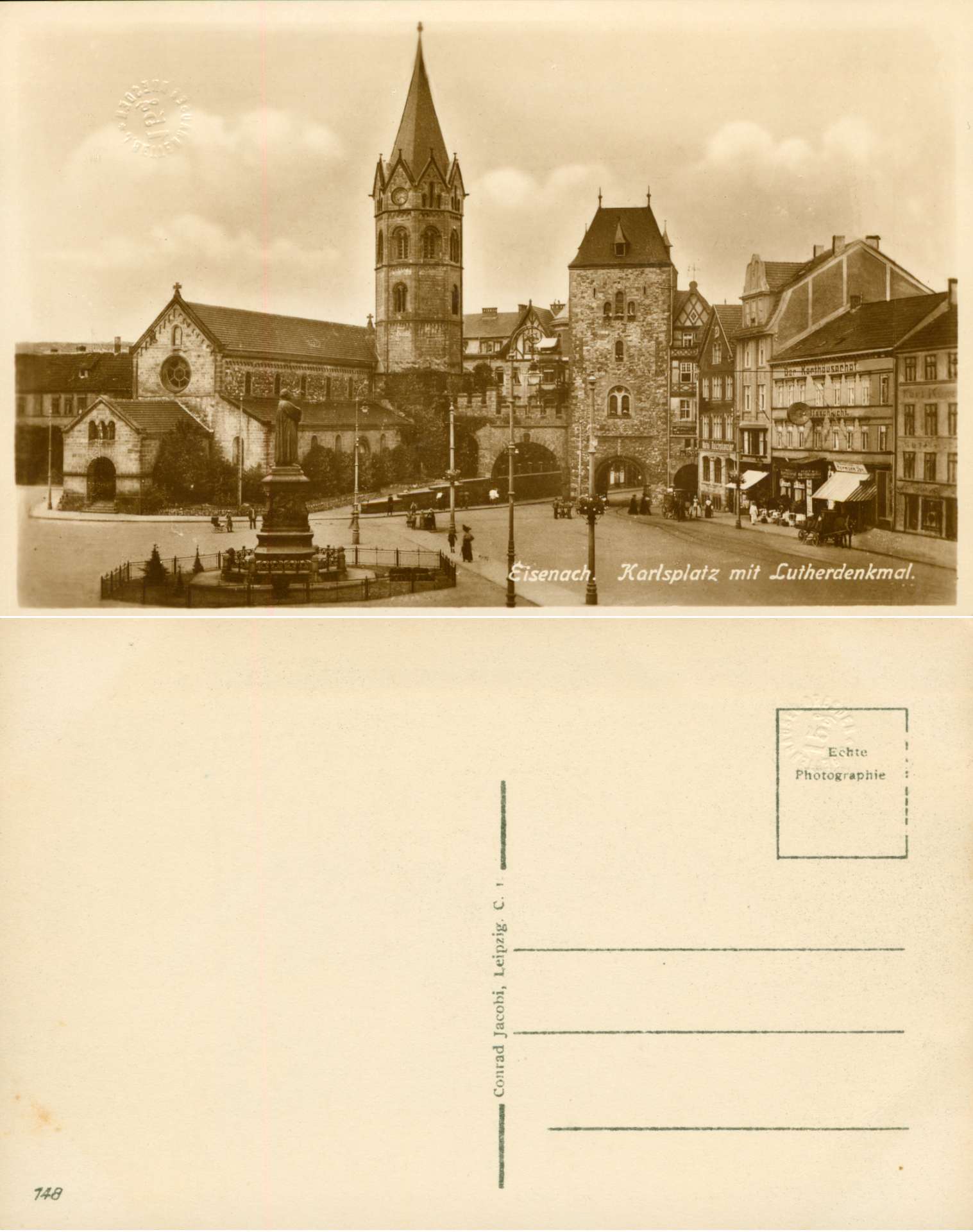   AK Eisenach - Karlsplatz mit Lutherdenkmal (748) 