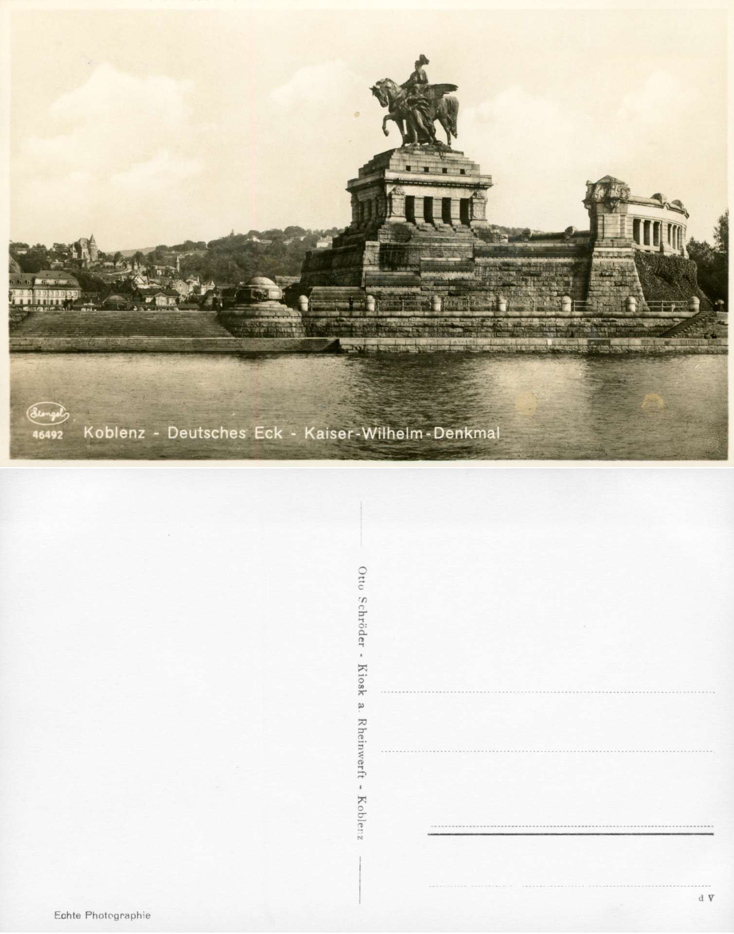   AK Koblenz - Deutsches Eck - Kaiser-Wilhelm-Denkmal 