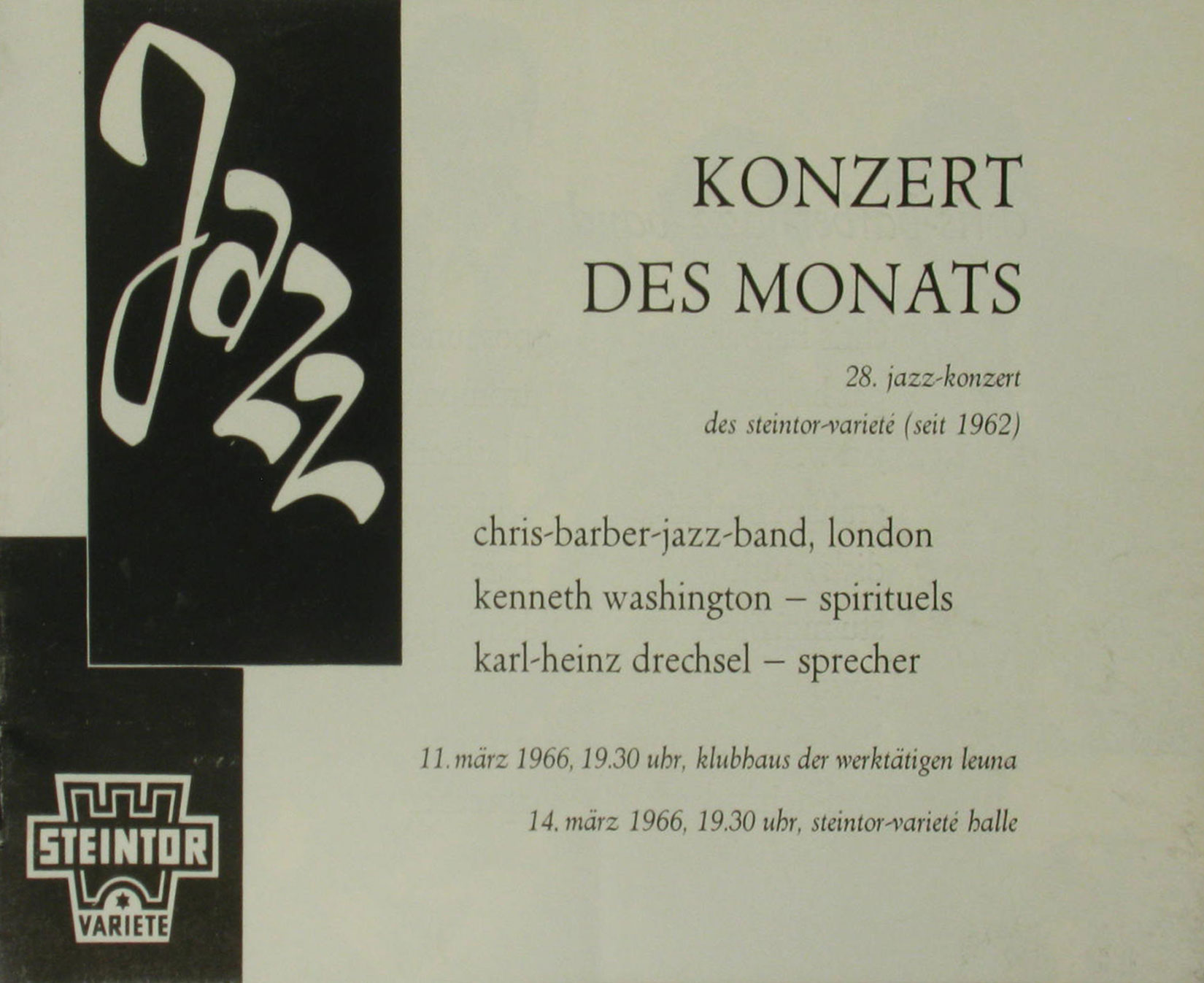   Konzert des Monats - Chris Barber-Jazz-Band 