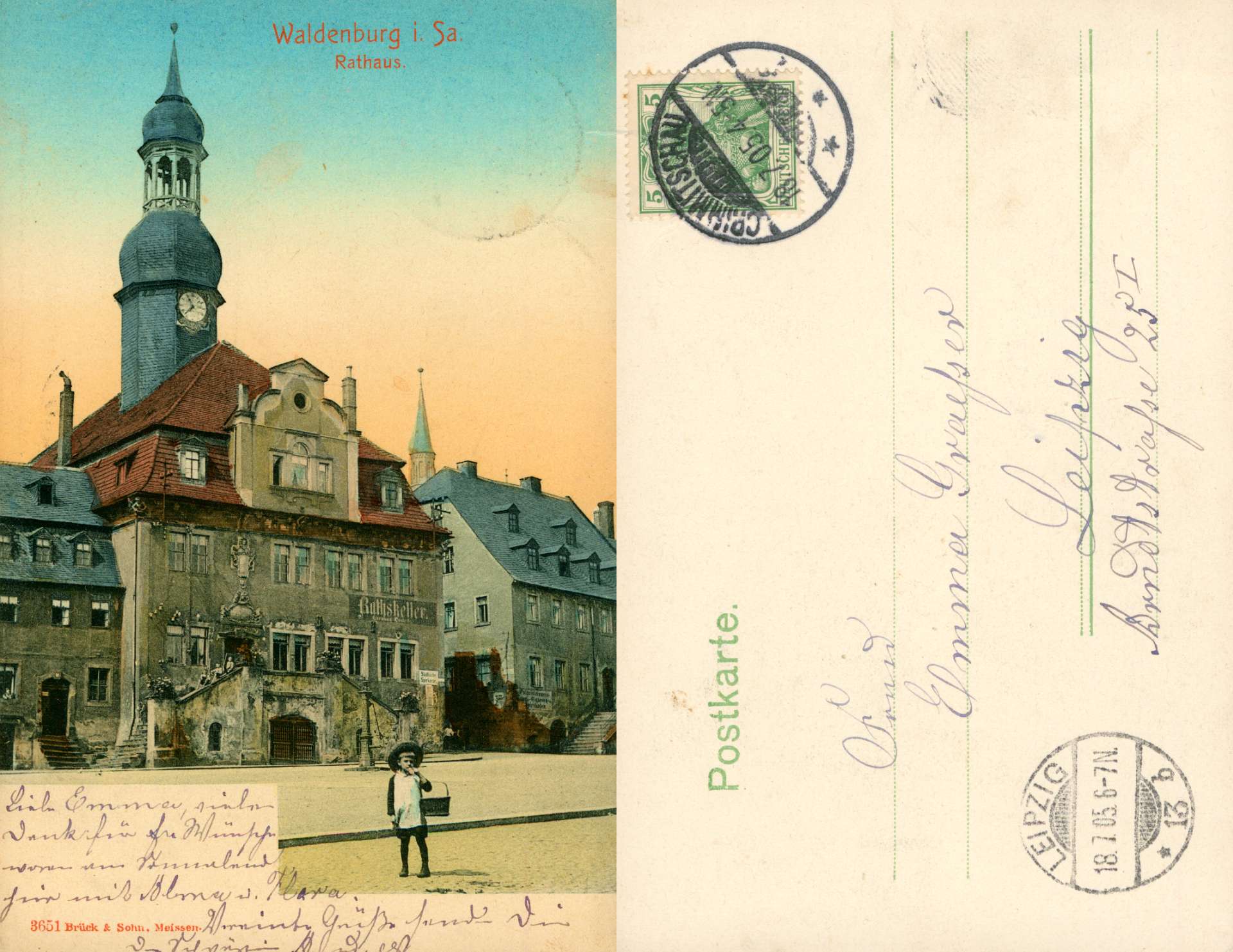   AK Waldenburg i. Sa. - Rathaus 