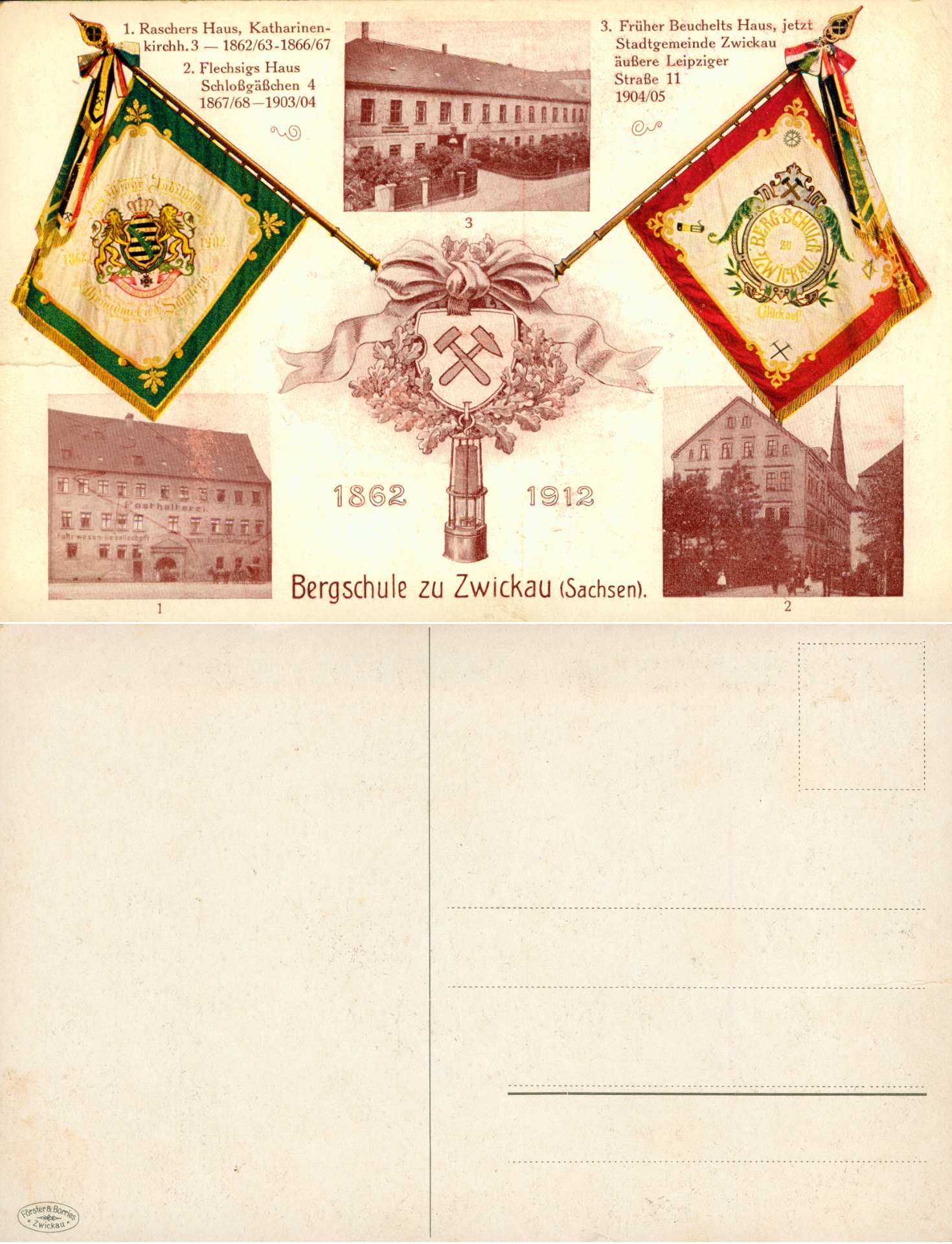   AK 50 Jahre Bergschule zu Zwickau (Sachsen) 1862-1912 