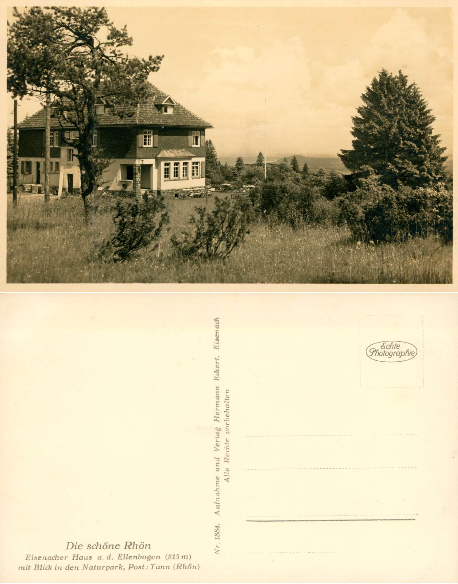   AK Die schöne Rhön - Eisenacher Haus a. d. Ellenbogen (815 m) mit Blick in den Naturpark 