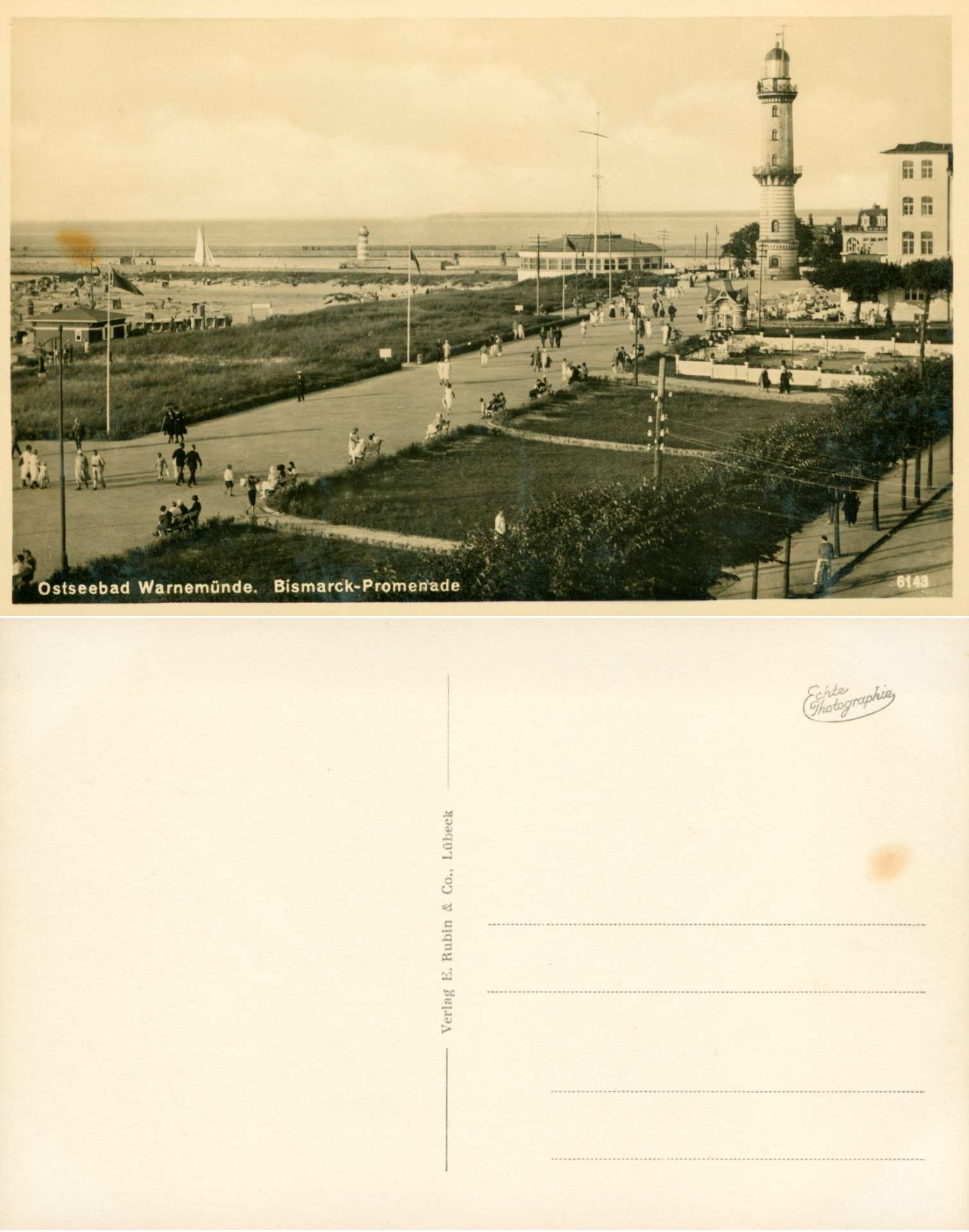   AK Ostseebad Warnemünde - Bismarck-Promenade (Nr. 6143) 