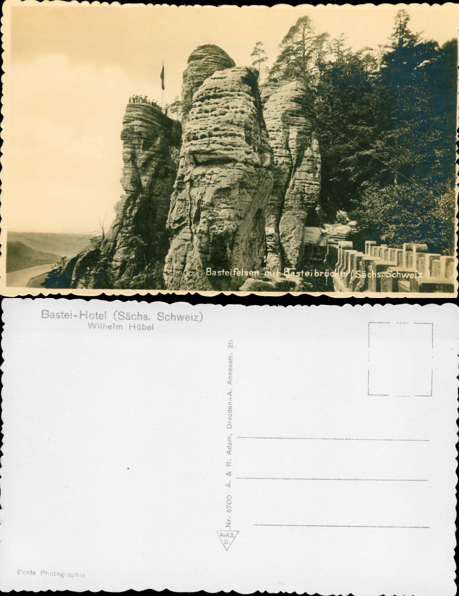   AK Basteifelsen mit Basteibrücke (Sächs. Schweiz) (Nr. 6700) 