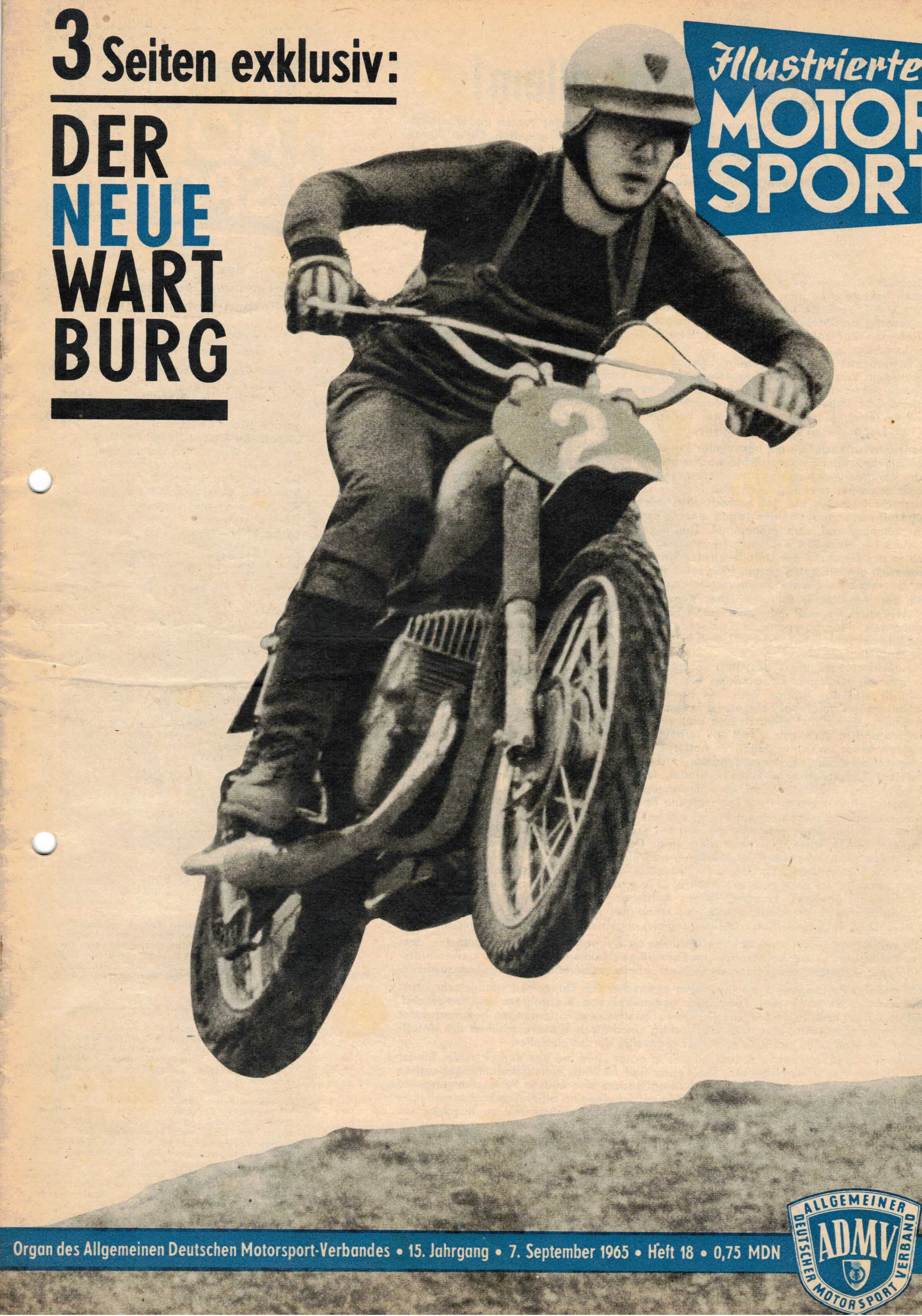 ADMV der DDR (Hrsg.):  Illustrierter Motorsport Heft 18 vom 7. September 1965 