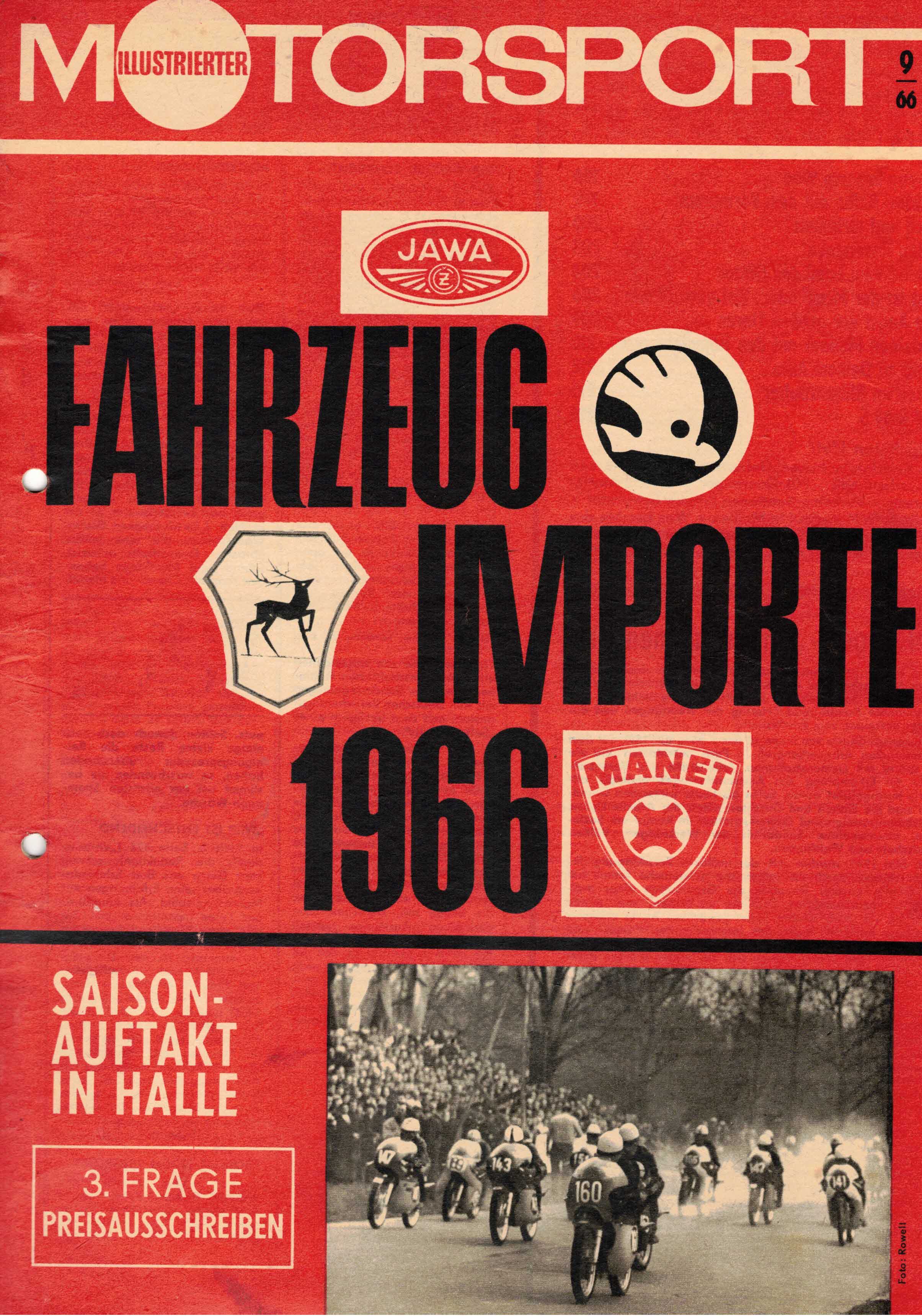 ADMV der DDR (Hrsg.):  Illustrierter Motorsport Heft 9/66. Fahrzeugimporte 1966. 