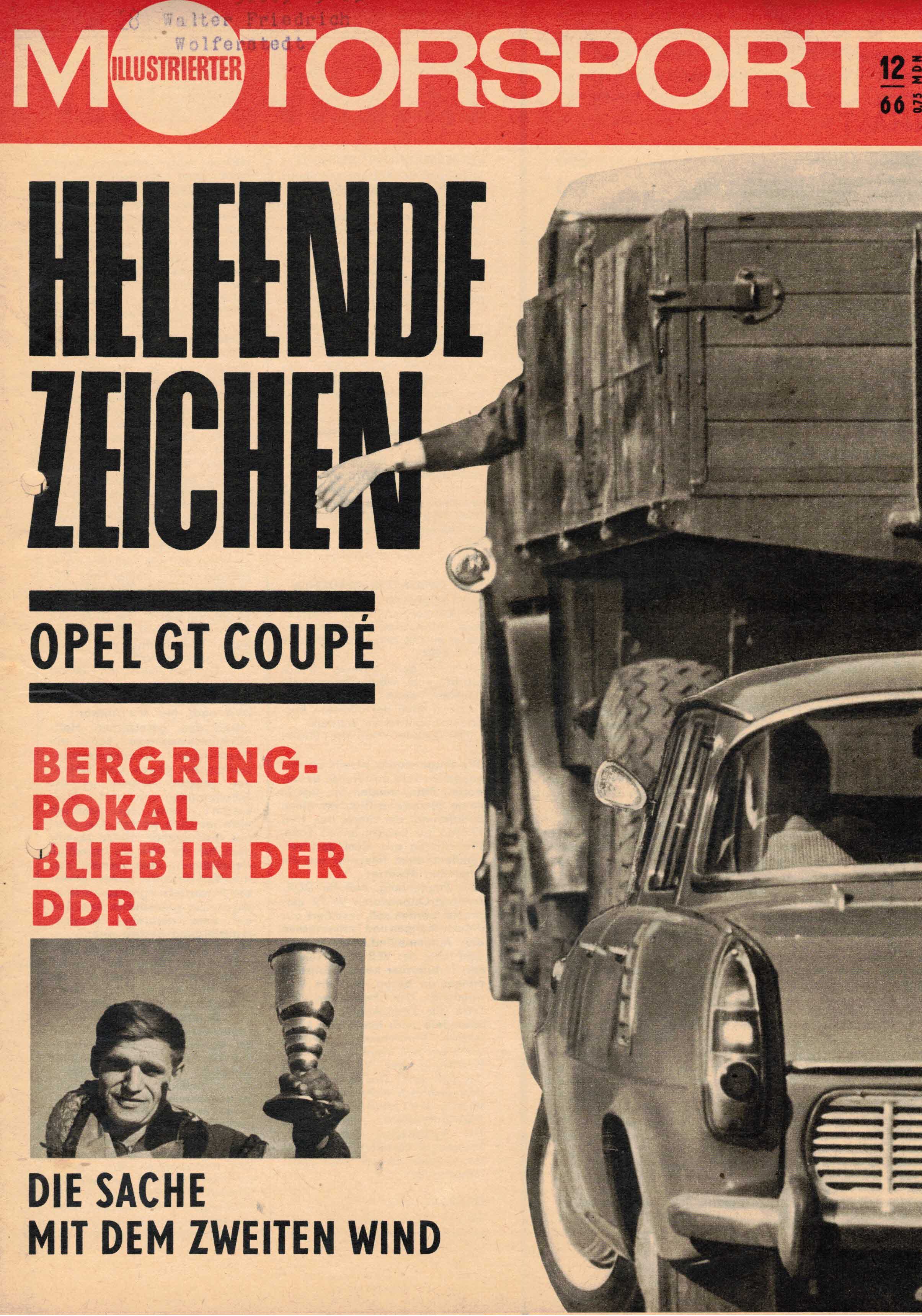 ADMV der DDR (Hrsg.):  Illustrierter Motorsport Heft 12/66. Helfende Zeichen. 