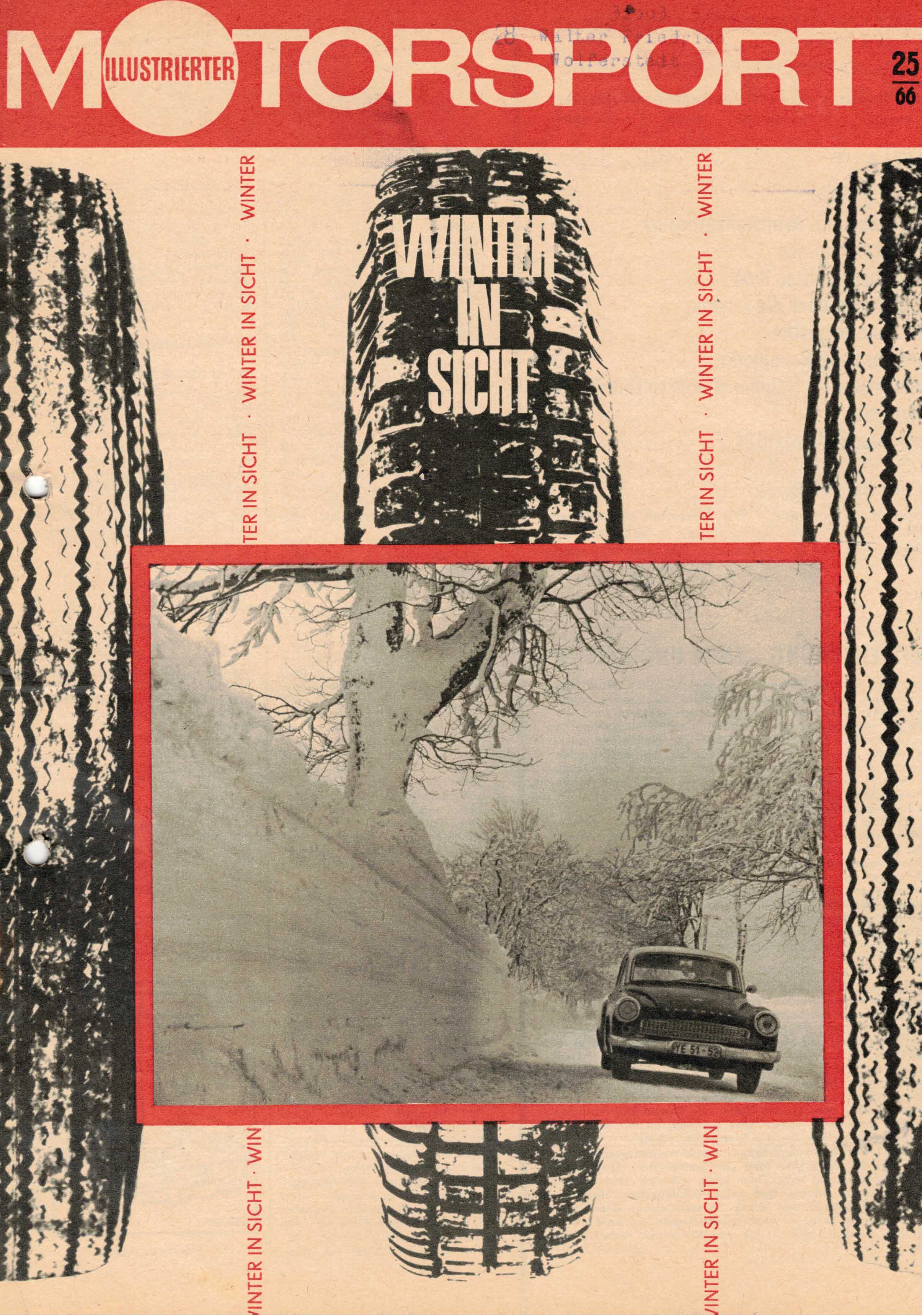 ADMV der DDR (Hrsg.):  Illustrierter Motorsport Heft 25/66. Winter in Sicht. 