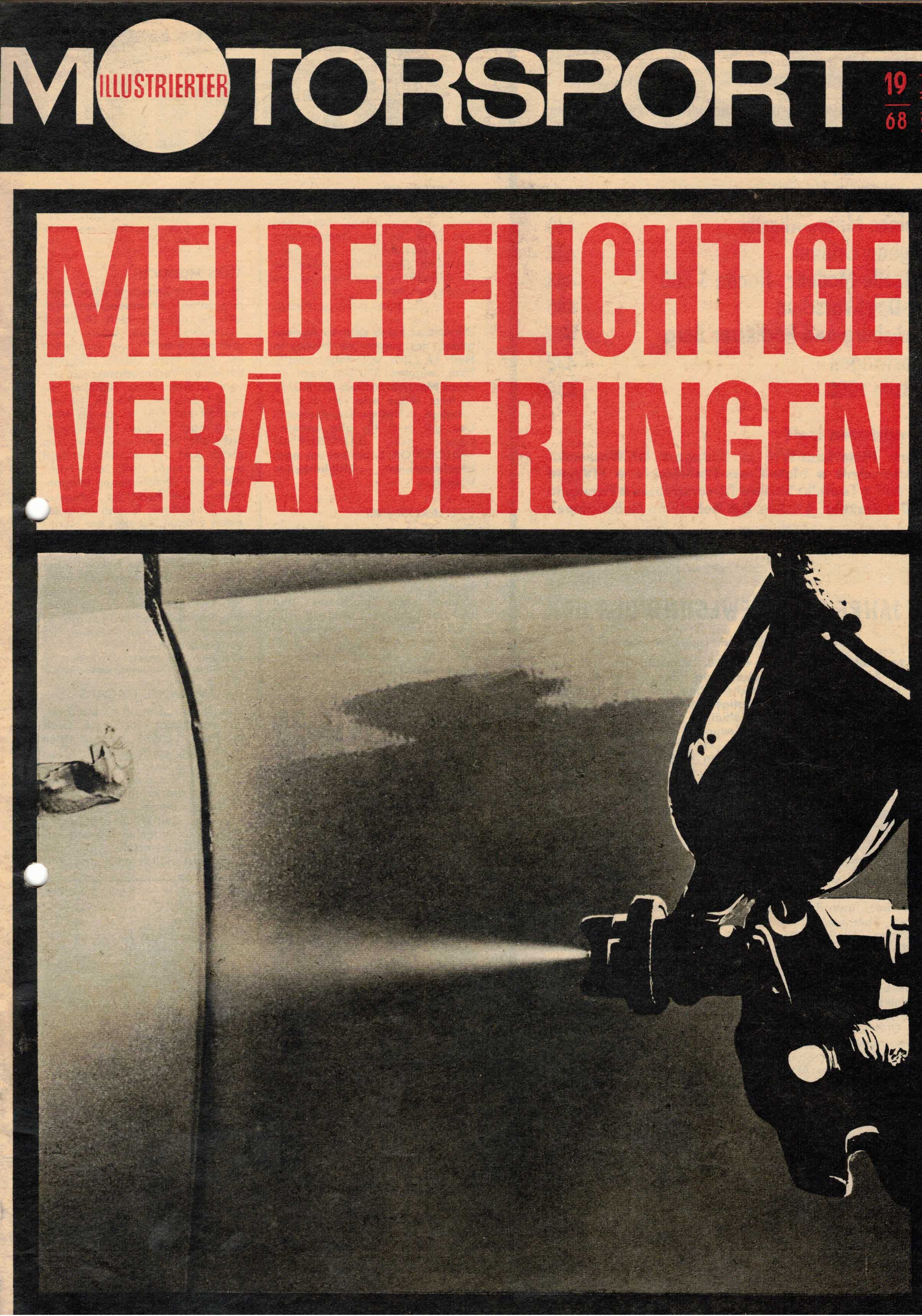 ADMV der DDR (Hrsg.):  Illustrierter Motorsport Heft 19/68. Meldepflichtige Veränderungen. 