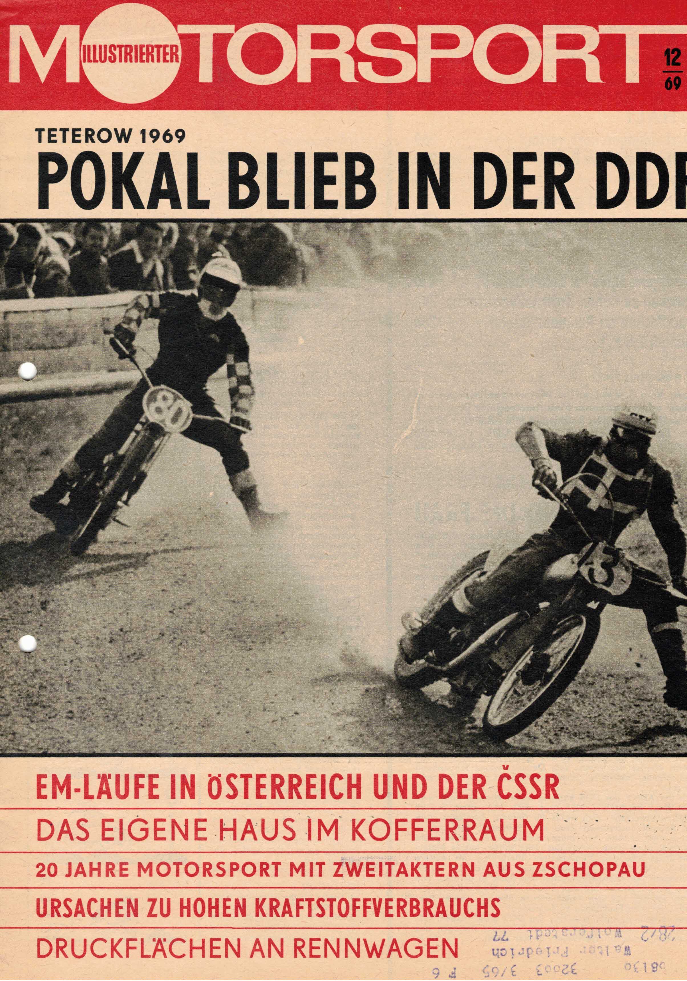 ADMV der DDR (Hrsg.):  Illustrierter Motorsport Heft 12/69. Teterow 1969 - Pokal blieb in der DDR. 