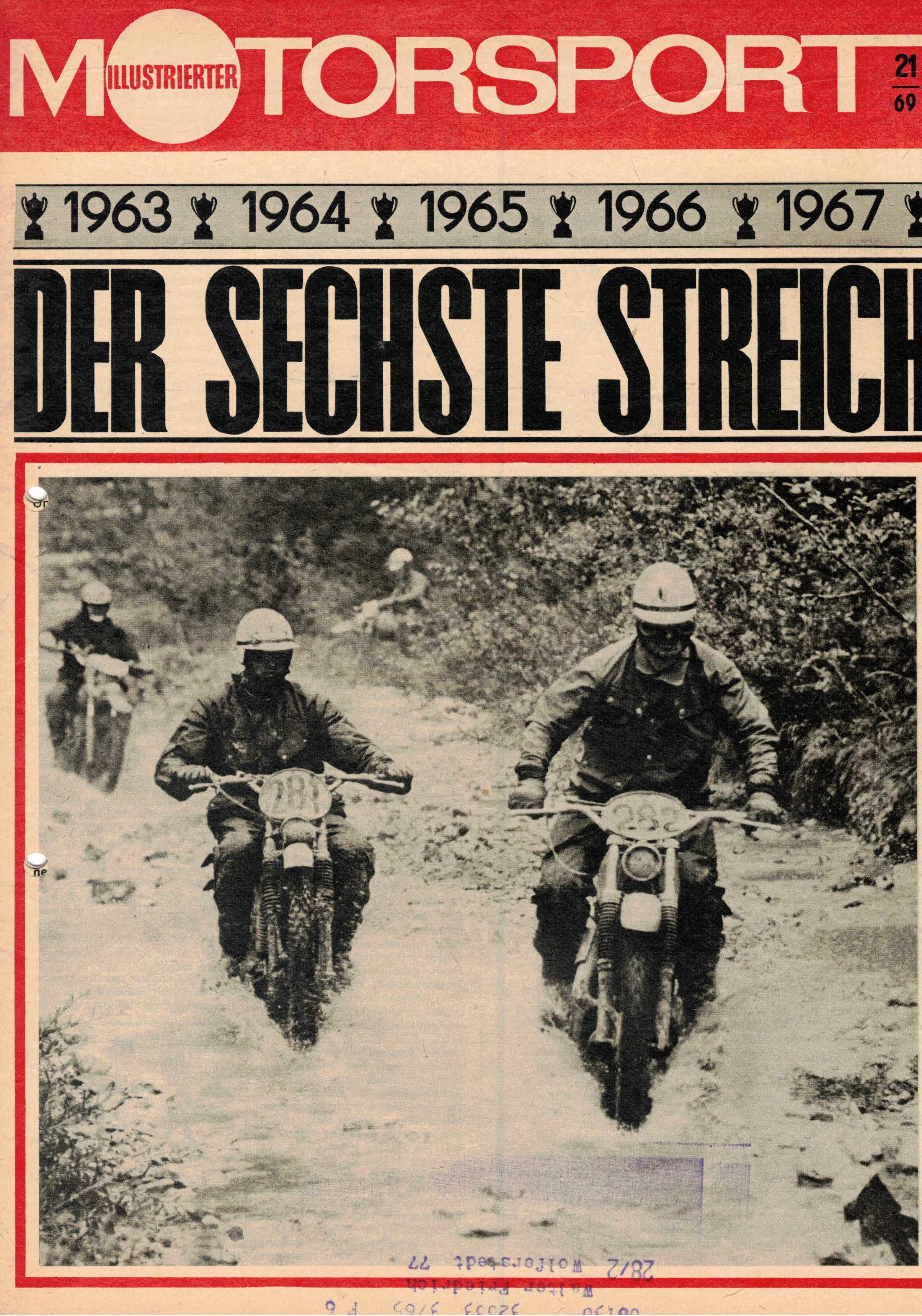 ADMV der DDR (Hrsg.):  Illustrierter Motorsport Heft 21/69. Der sechste Streich (44. Internationale Sechstagefahrt) 