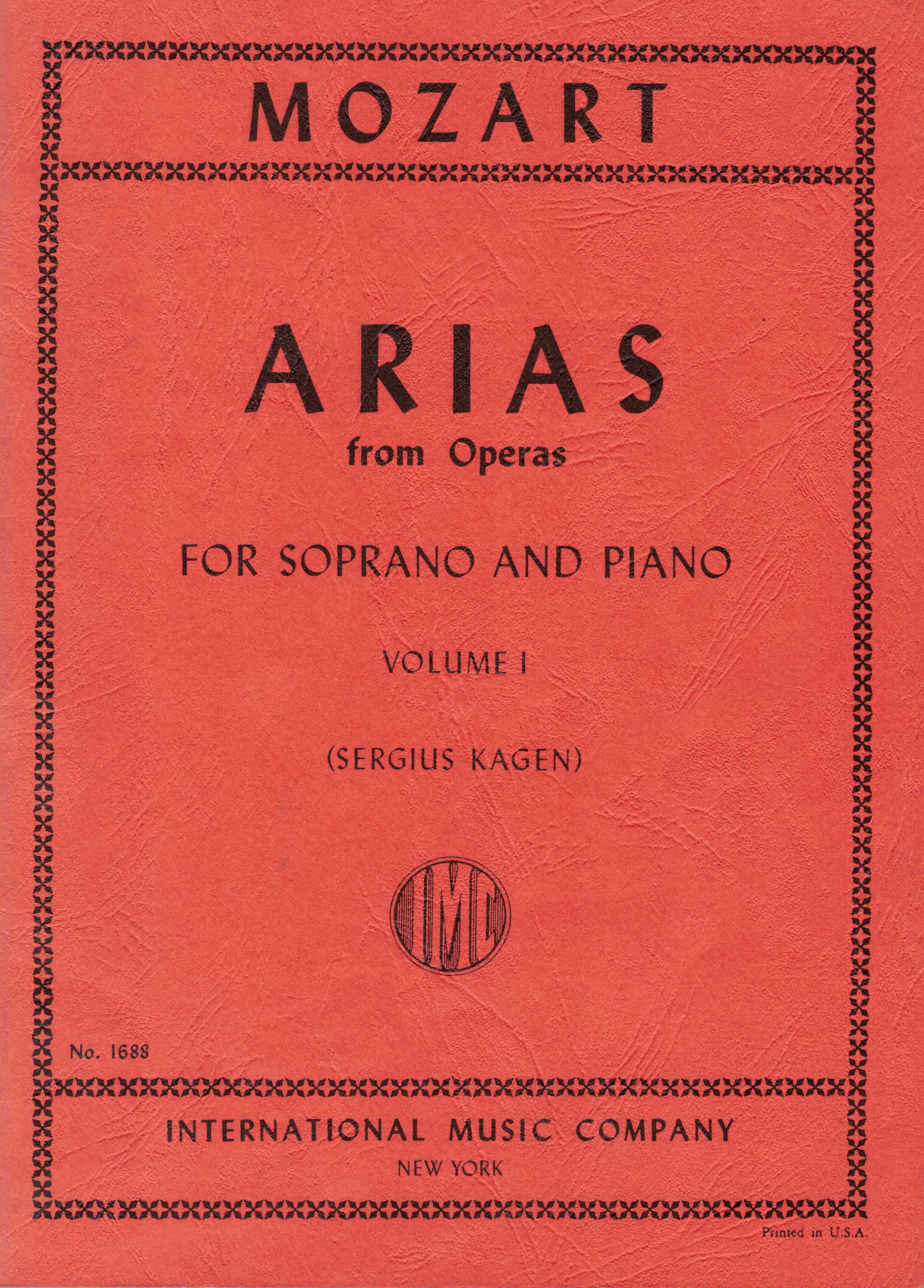   Mozart. Arias from Operas for Soprano and Piano. Volume 1 (Sergius Kagen) 