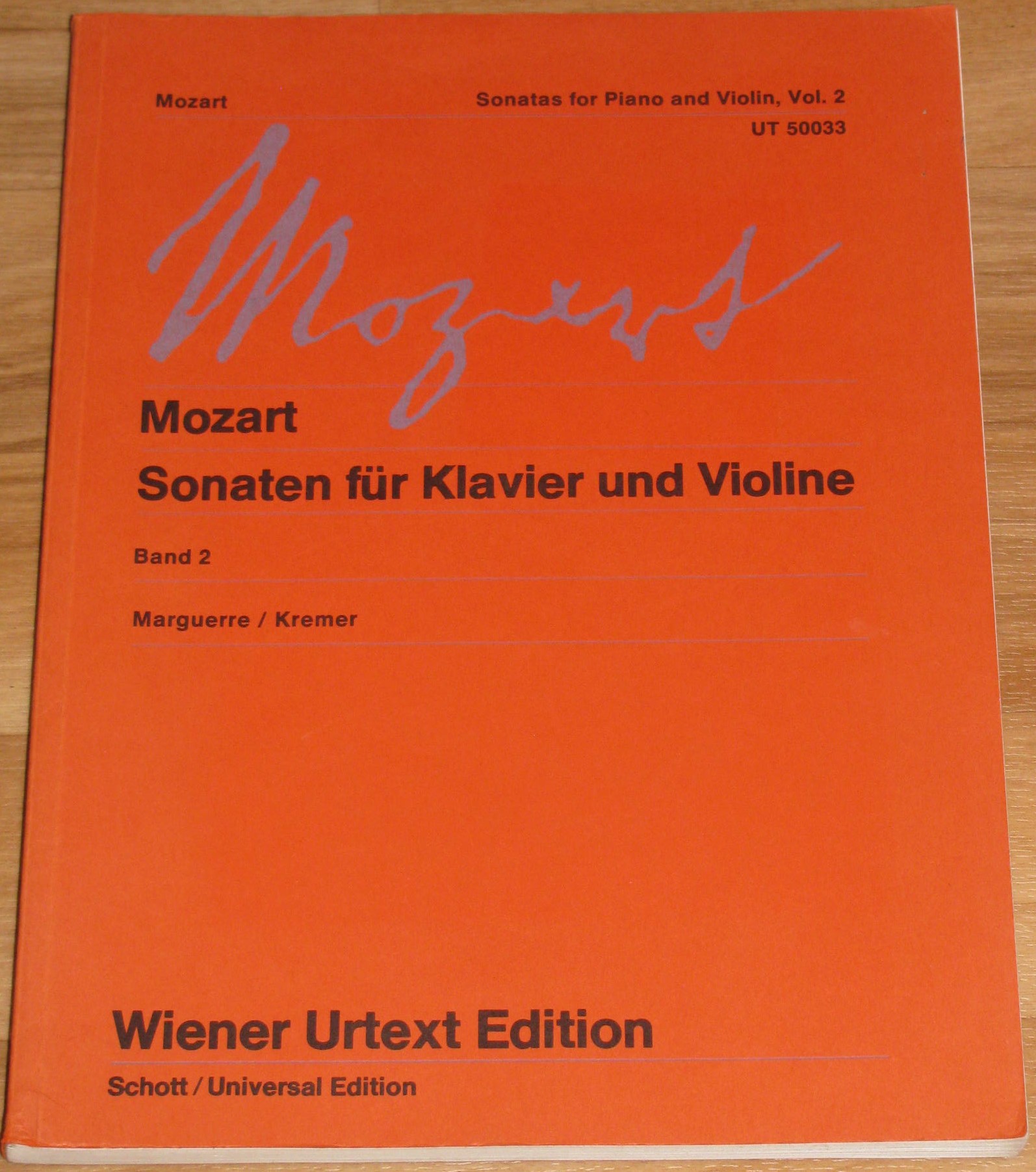 Marguerre, Karl:  Wolfgang Amadeus Mozart. Sonaten für Klavier und Violine (Band 2) 