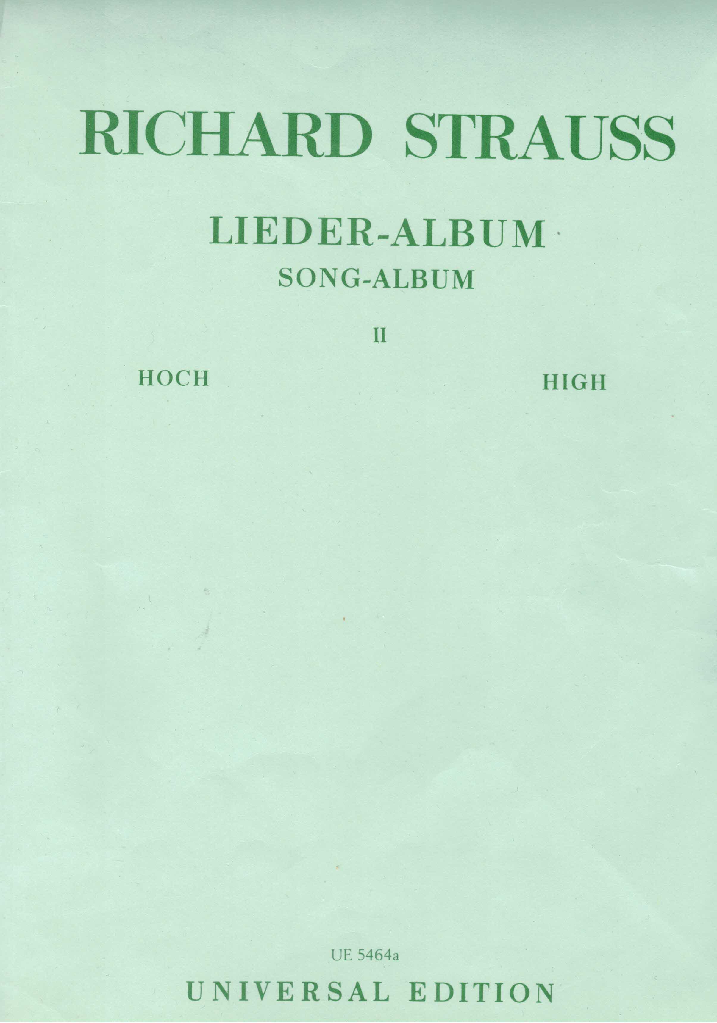   Richard Strauss. Lieder für hohe Stimme mit Klavierbegleitung (Band 2) 