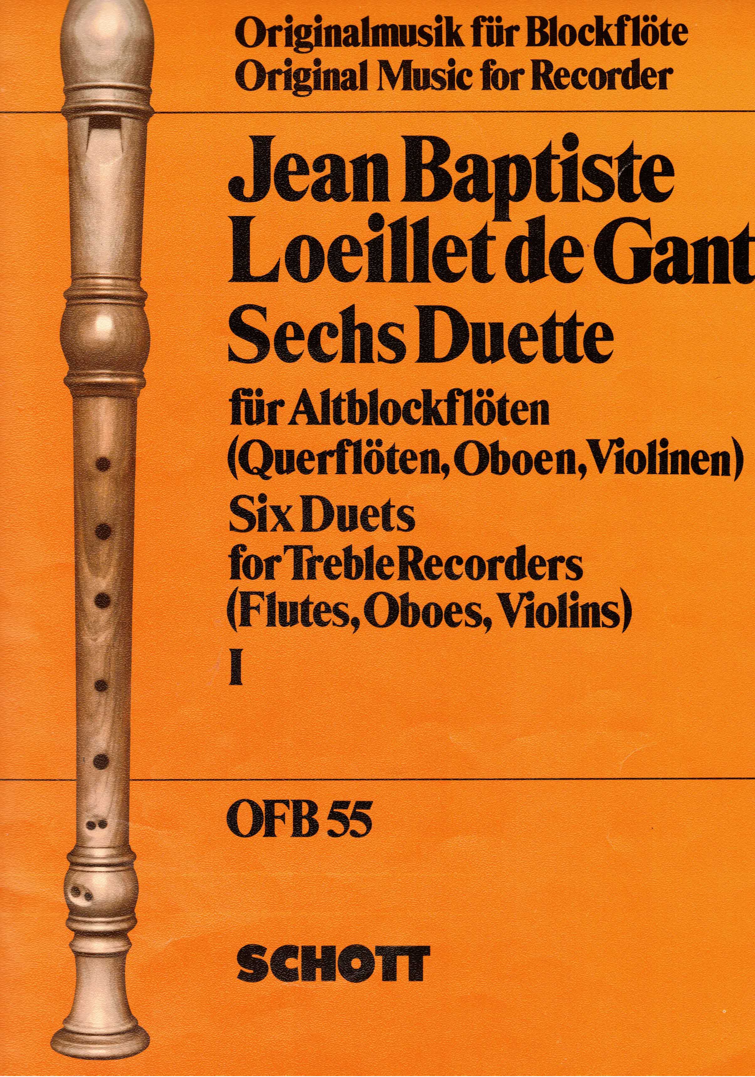 Ruf, Hugo (Hrsg.):  Jean Baptiste Loeillet de Gant. Sechs Duette für Altblockflöten (Querflöten, Oboen, Violinen). 