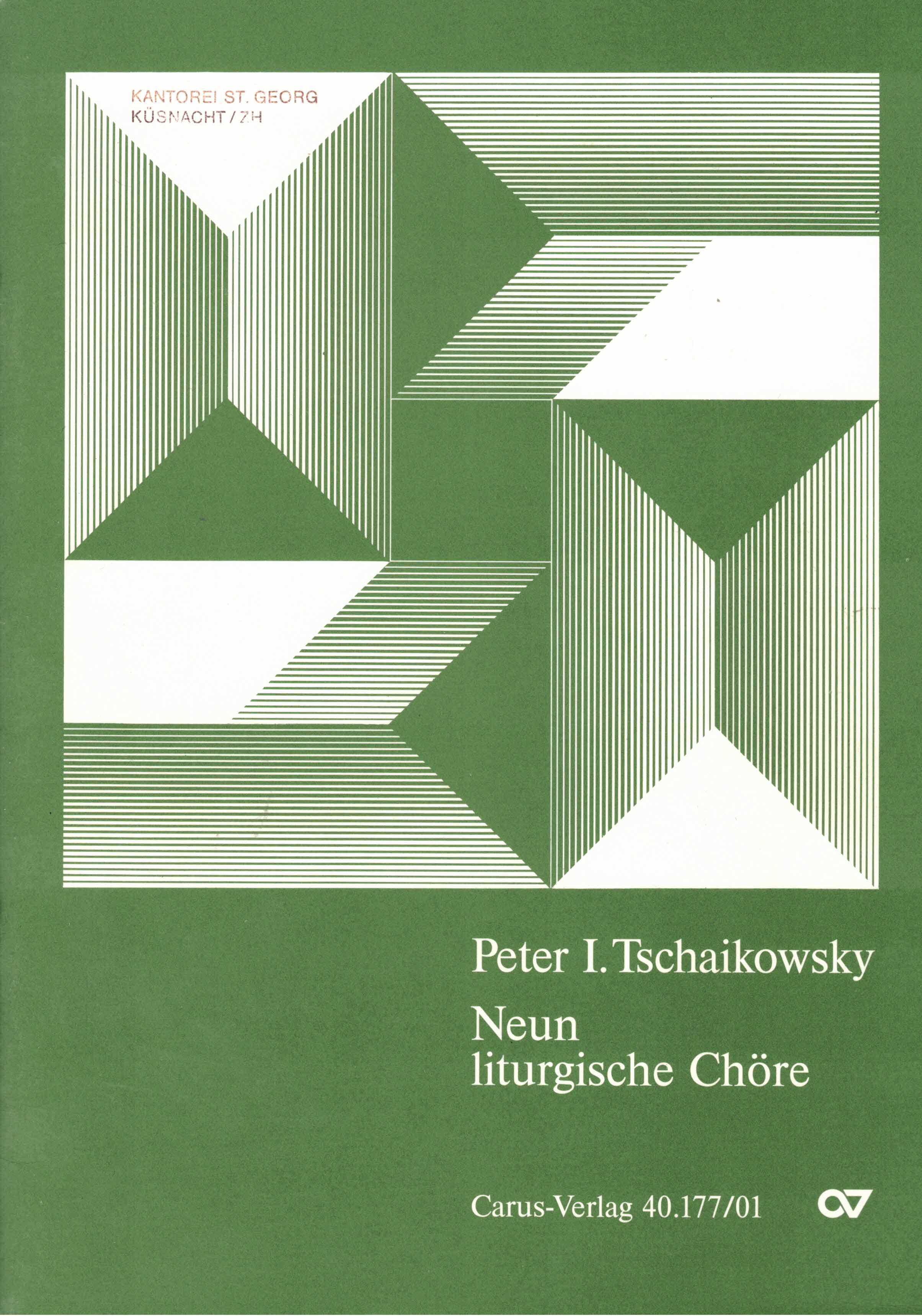 Kohlhase, Thomas (Hrsg.):  Peter I. Tschaikowsky. Neun liturgische Chöre für vierstimmigen gemischten Chor a capella ohne Opuszahl (1885). 