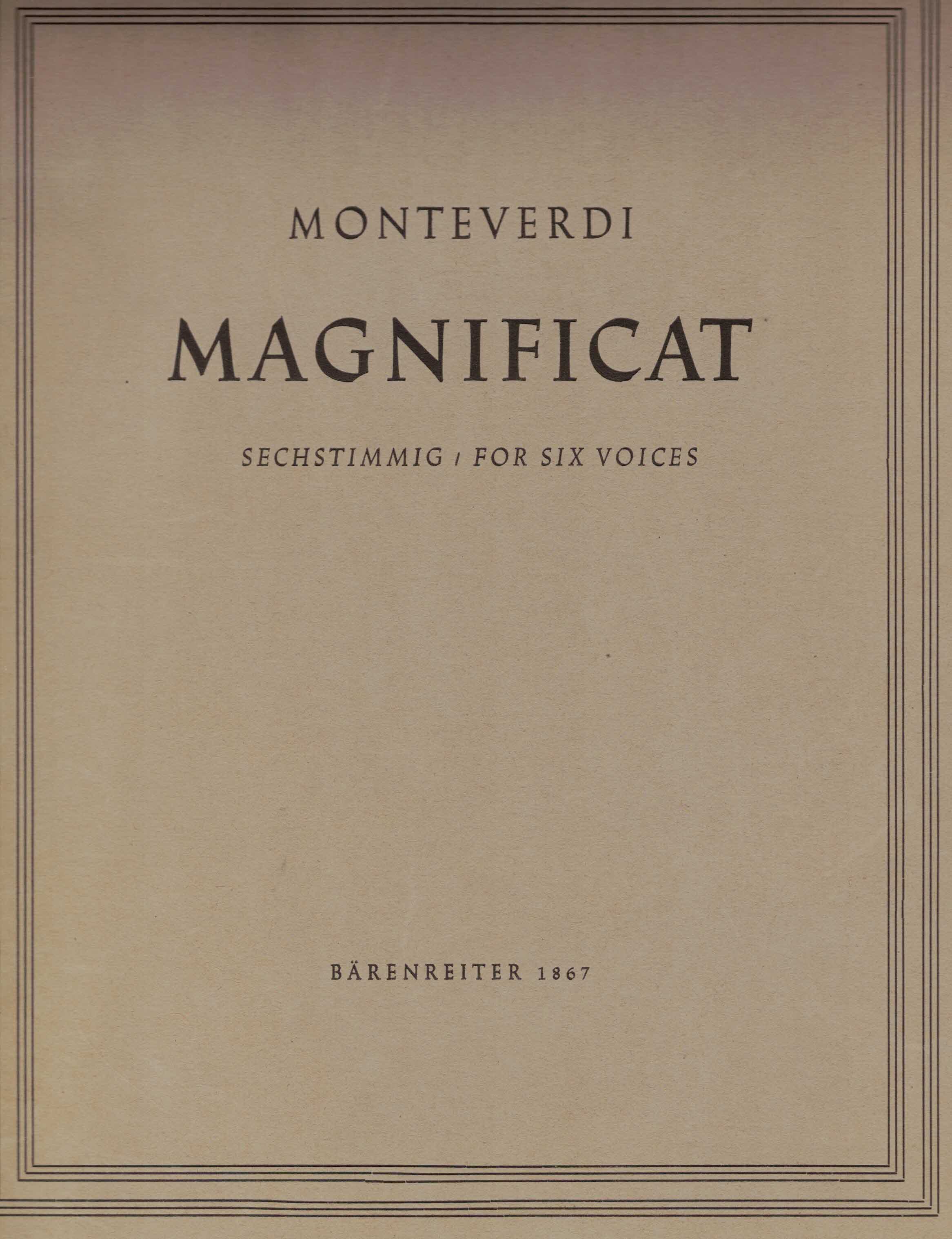 Matthaei, Karl (Hrsg.):  Claudio Monteverdi. Magnificat. Sechsstimmig. 