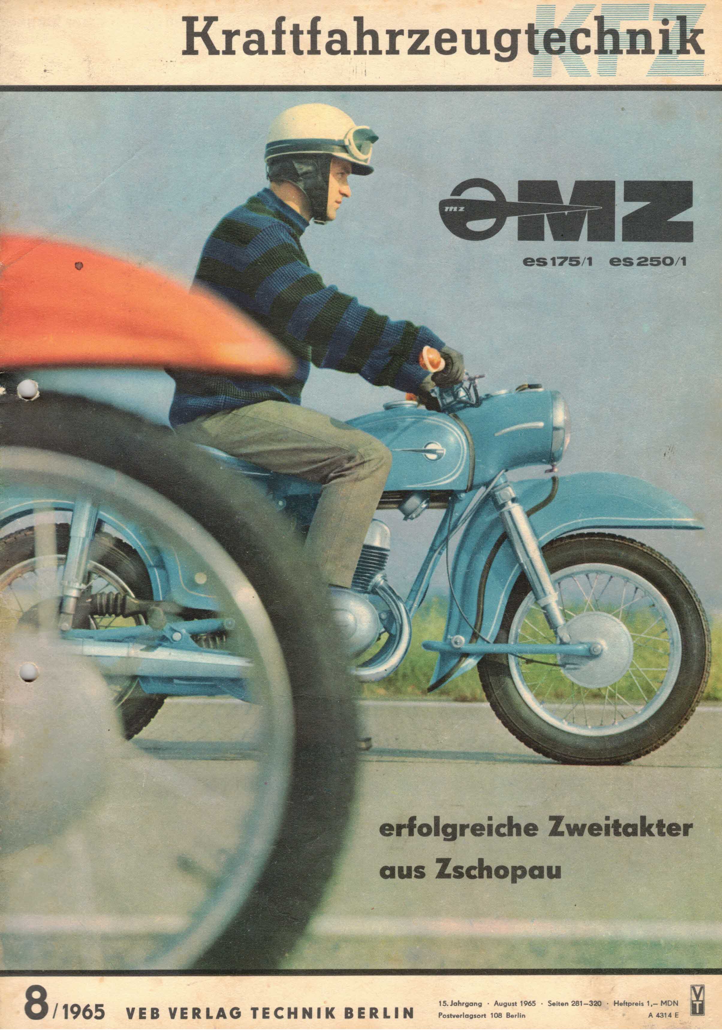 Autorenkollektiv:  KFT Kraftfahrzeugtechnik. Technische Zeitschrift des Kraftfahrwesens (Heft 8/1965) 