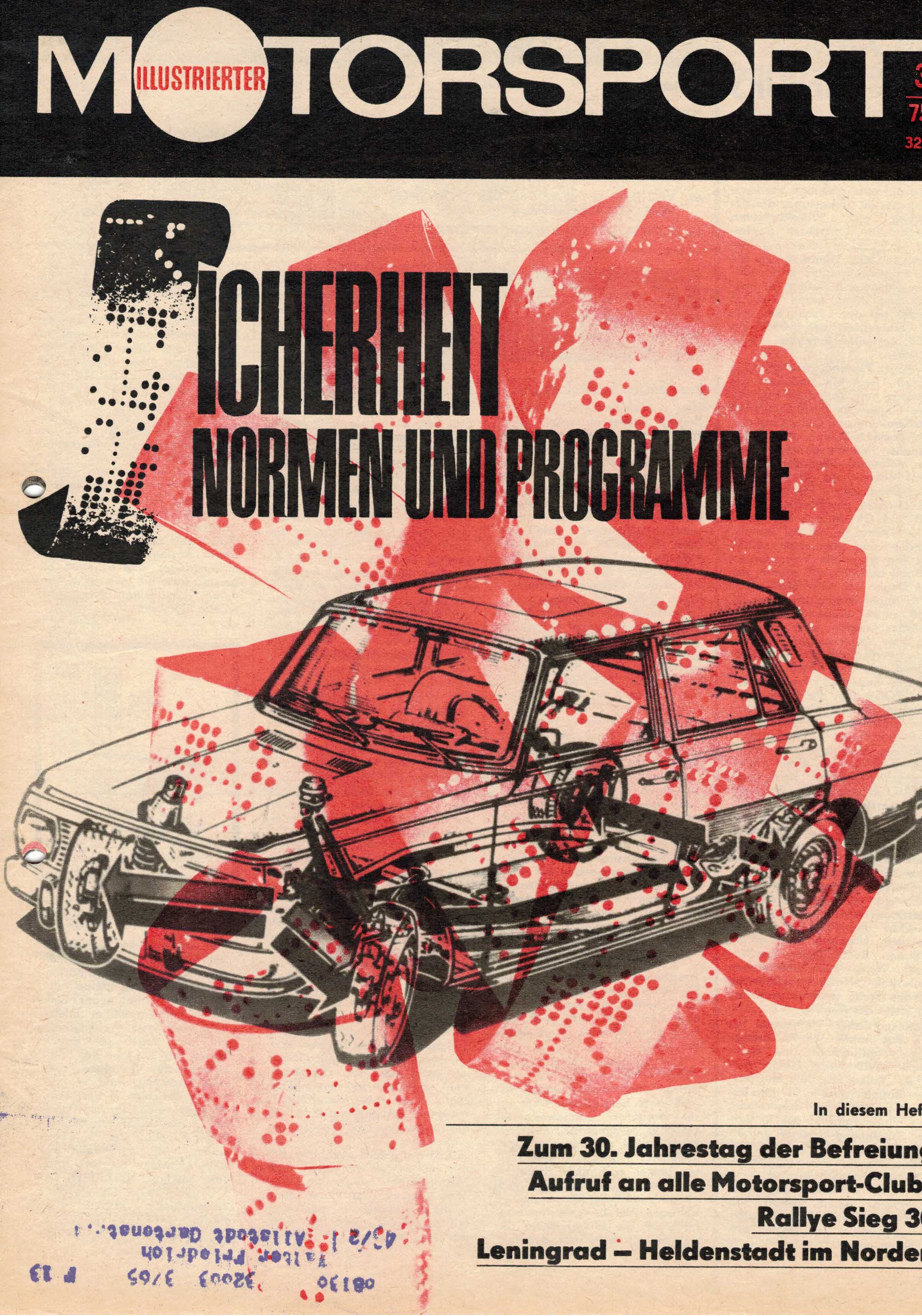 ADMV der DDR (Hrsg.):  Illustrierter Motorsport Heft 3/75. Sicherheit, Normen und Programme. 