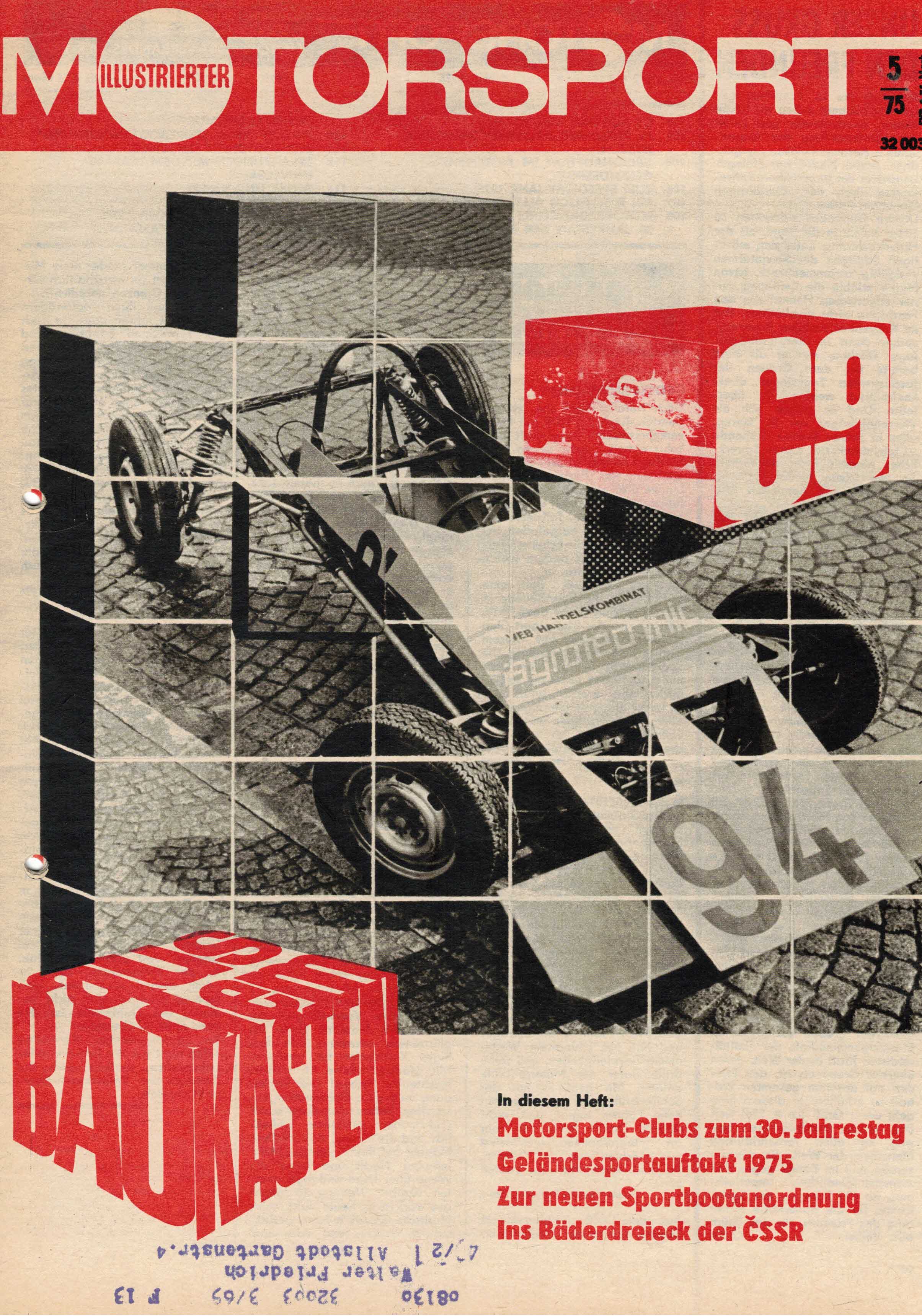 ADMV der DDR (Hrsg.):  Illustrierter Motorsport Heft 5/75. Aus dem Baukasten - C 9. 