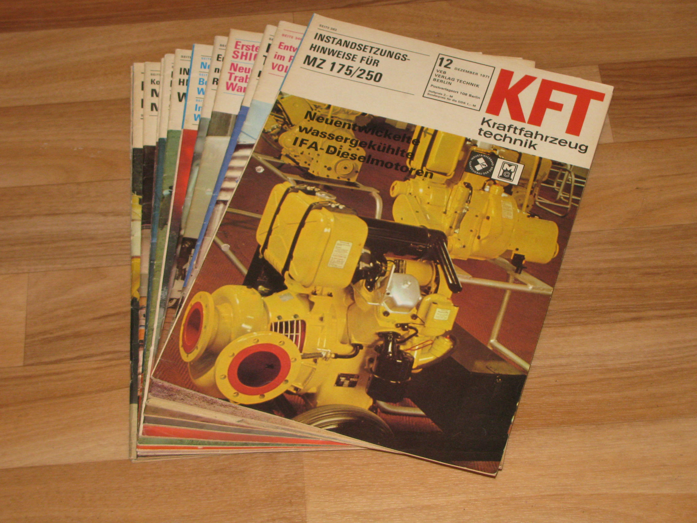 Autorenkollektiv:  KFT Kraftfahrzeugtechnik. Technische Zeitschrift des Kraftfahrwesens (Hefte 1-12/1971) 