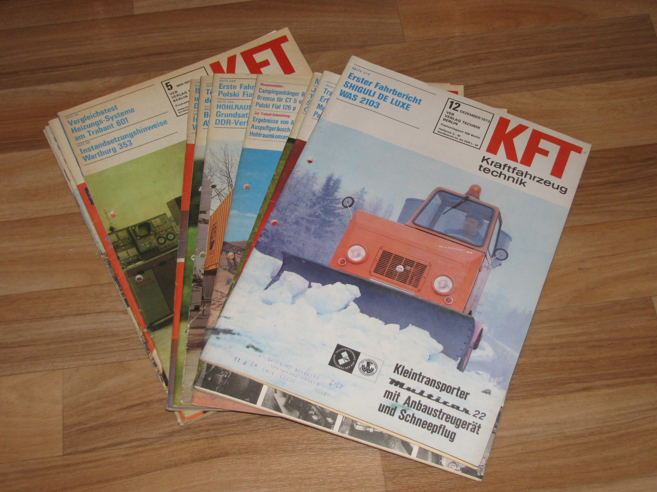 Autorenkollektiv:  KFT Kraftfahrzeugtechnik. Technische Zeitschrift des Kraftfahrwesens (Hefte 1-12/1973) 