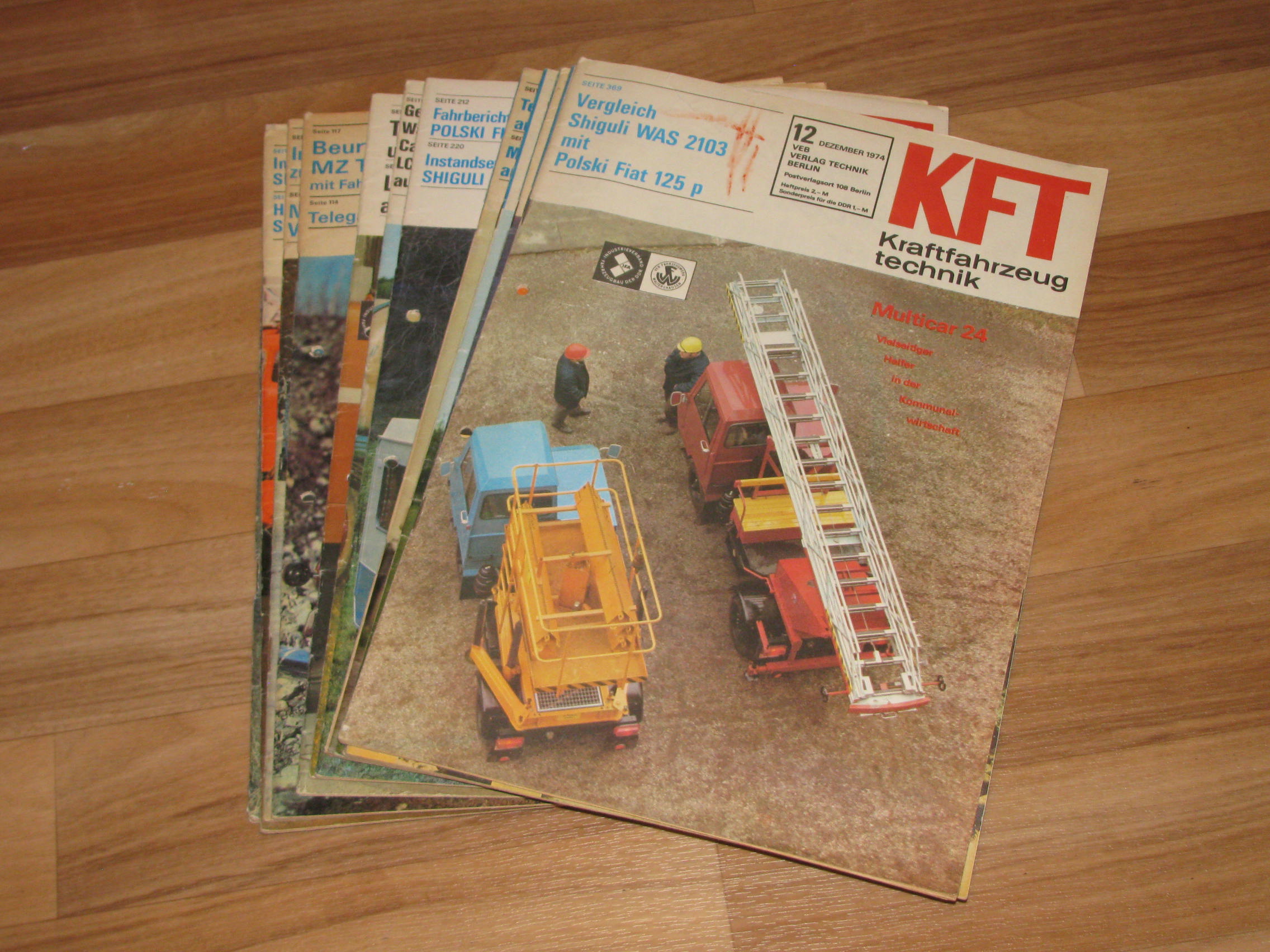 Autorenkollektiv:  KFT Kraftfahrzeugtechnik. Technische Zeitschrift des Kraftfahrwesens (Hefte 1-12/1974) 