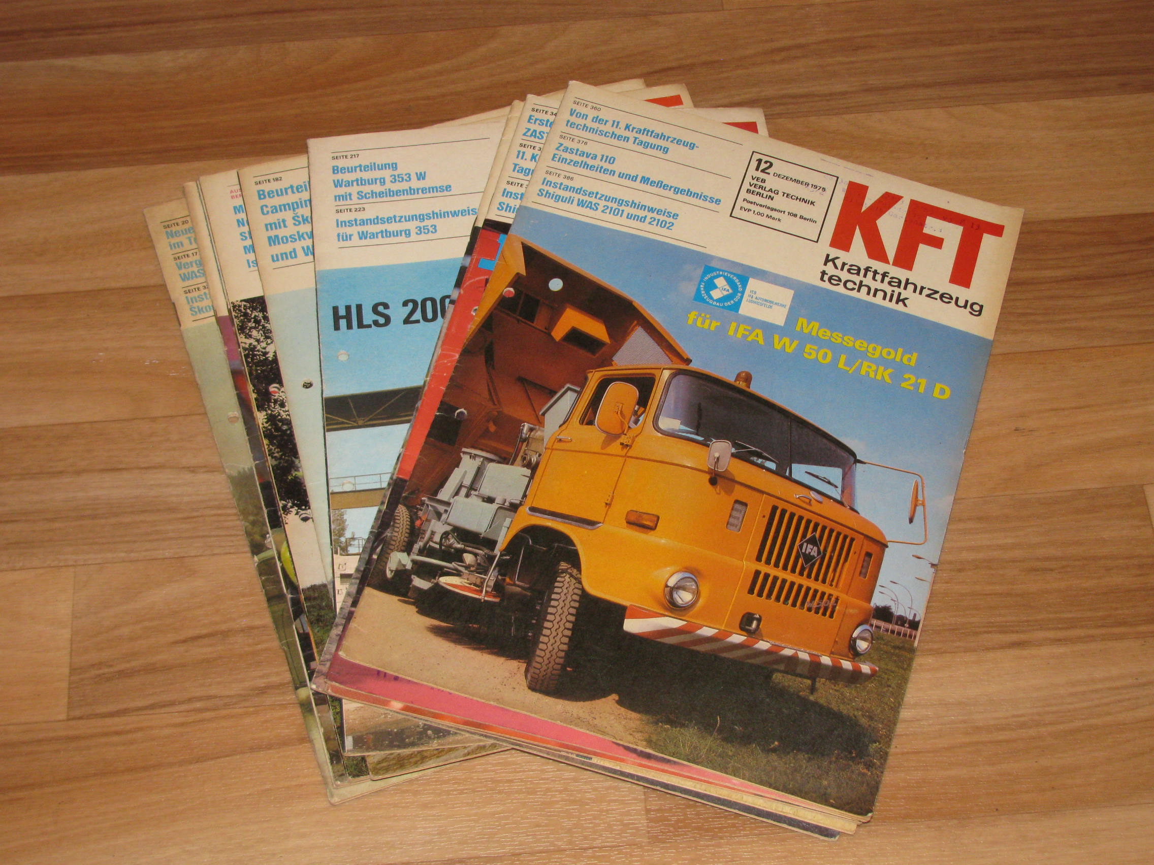 Autorenkollektiv:  KFT Kraftfahrzeugtechnik. Technische Zeitschrift des Kraftfahrwesens (Hefte 1-12/1975) 