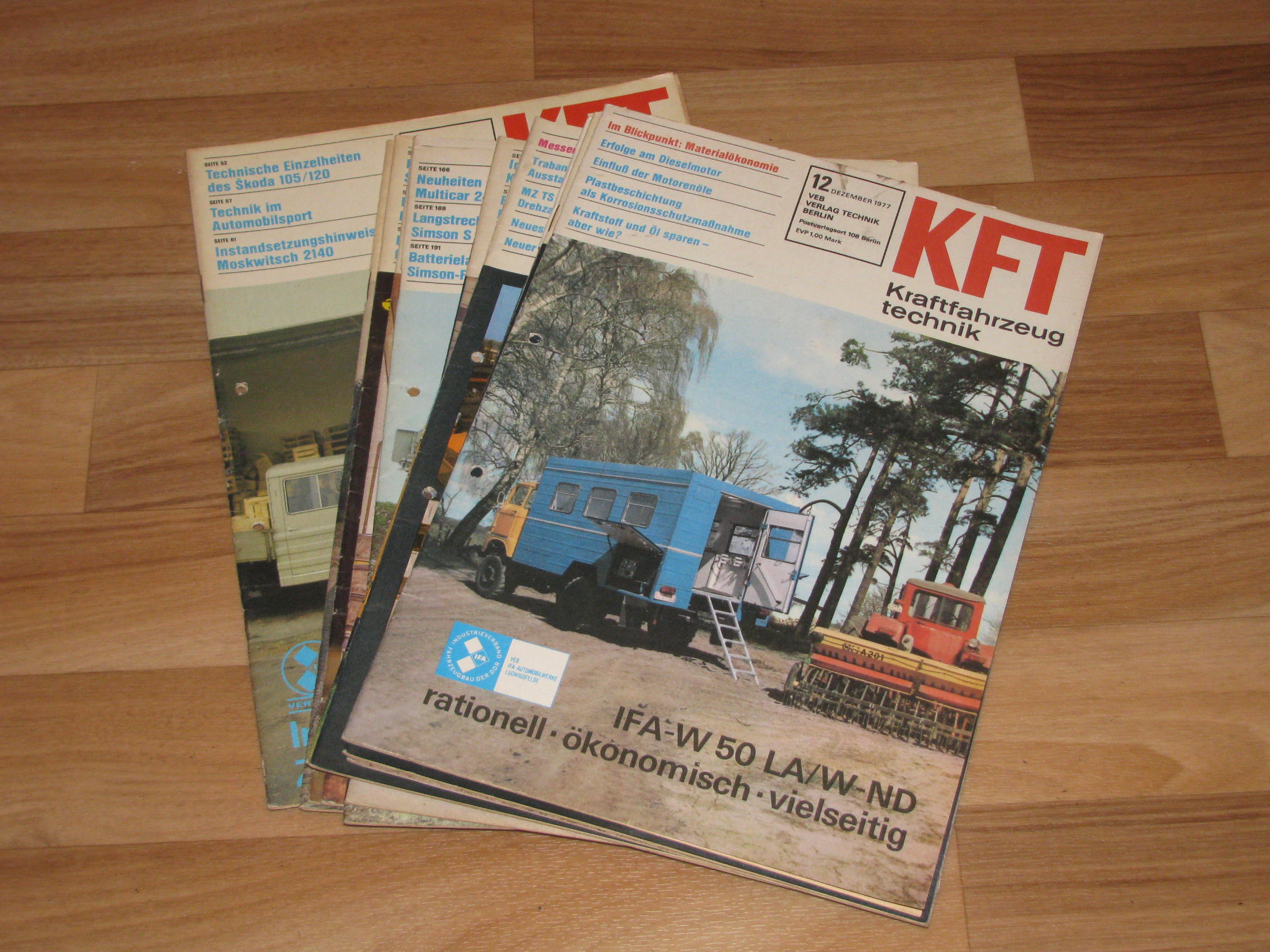 Autorenkollektiv:  KFT Kraftfahrzeugtechnik. Technische Zeitschrift des Kraftfahrwesens (Hefte 1-12/1977) 