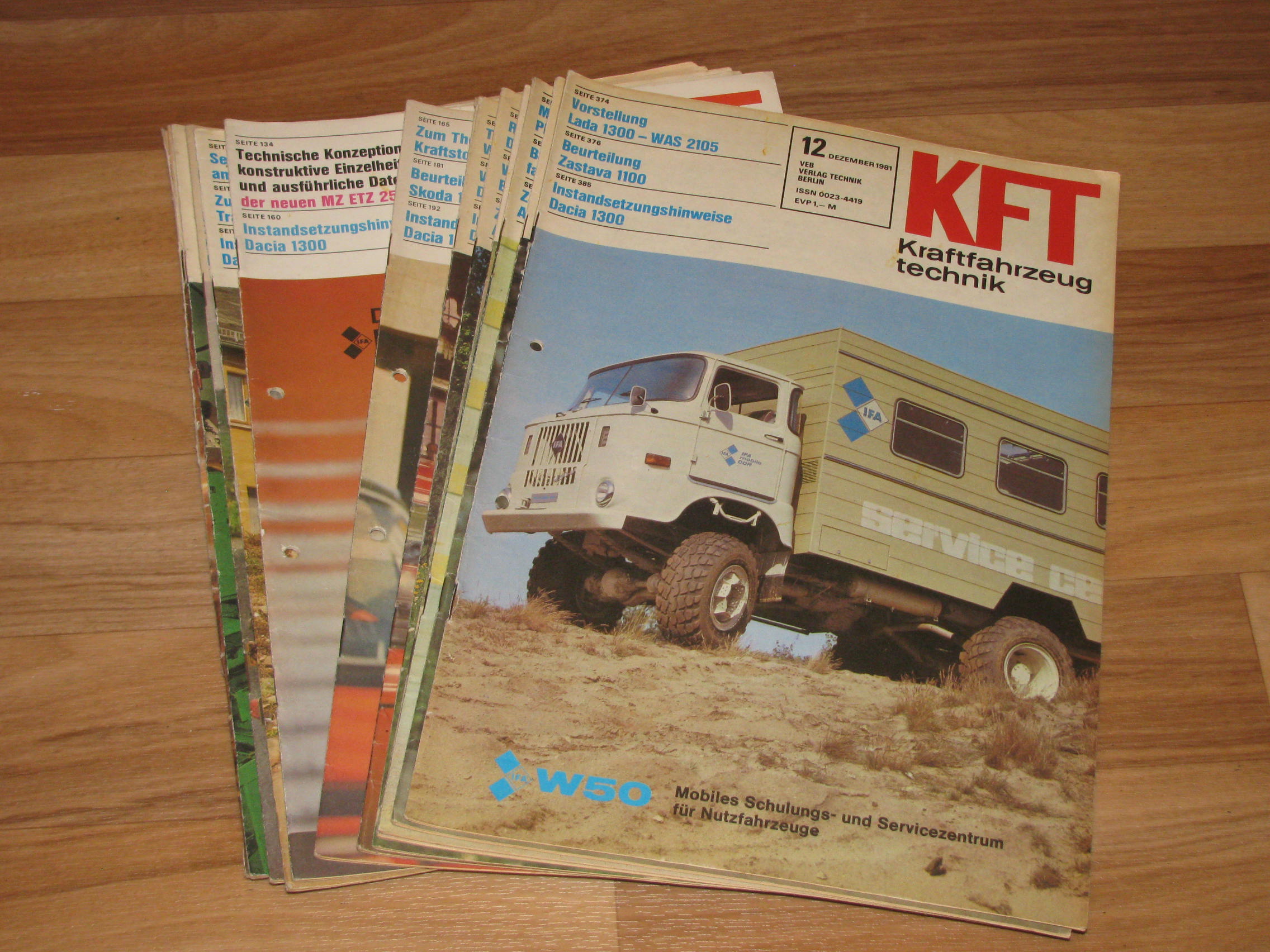 Autorenkollektiv:  KFT Kraftfahrzeugtechnik. Technische Zeitschrift des Kraftfahrwesens (Hefte 1-12/1981) 