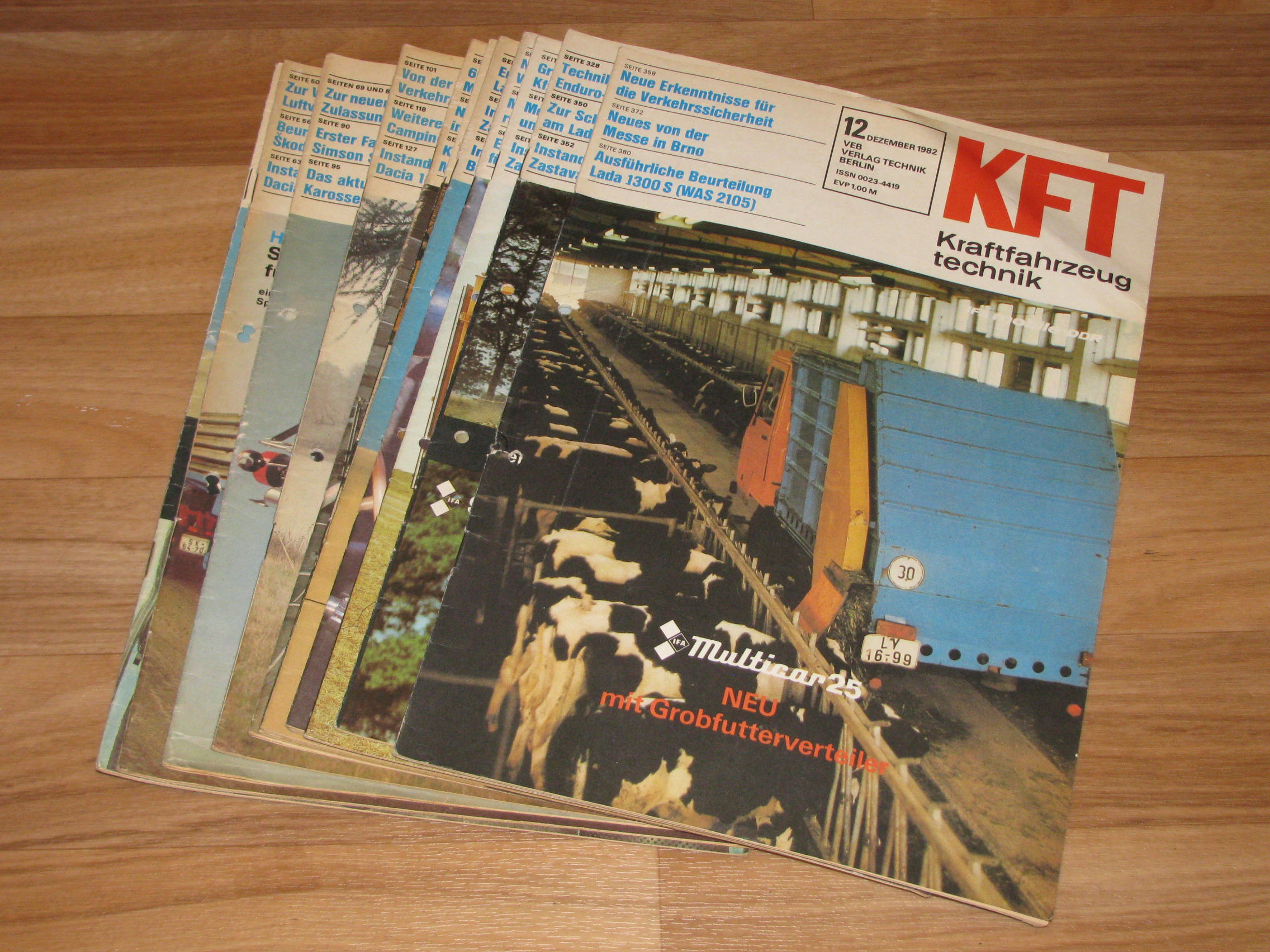 Autorenkollektiv:  KFT Kraftfahrzeugtechnik. Technische Zeitschrift des Kraftfahrwesens (Hefte 1-12/1982) 