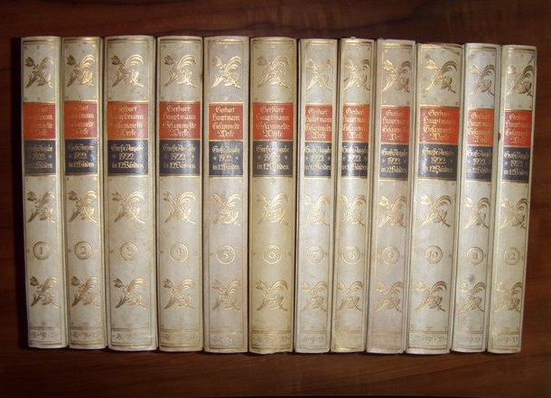Hauptmann, Gerhart  Gesammelte Werke in zwölf Bänden. Große Ausgabe zum 60. Geburtstage des Dichters 15. November 1922. 12 Bände. 