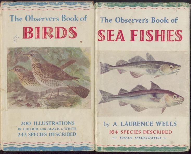 The Observer's Pocket Series - Benson, S. Vere and Laurence Wells  The Observer's Pocket Series. 1. Volume 1: Benson, S. Vere: The Observer's Book of Birds. 2. Volume 28: Wells, Laurence: The Observer's Book of Sea Fishes. 