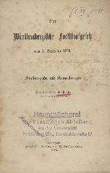 Elben, Gustav u. L. Jger  Das Wrttembergische Forststrafgesetz vom 2. September 1879. Das Wrttembergische Forstpolizeigesetz vom 8. September 1879. Handausgabe mit Anmerkungen. 2 Teile in 1 Band. 