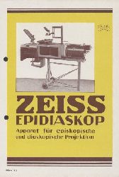 Zeiss, Carl  Zeiss-Epidiaskop. Apparat fr episkopische und diaskopische Projektion. Zeiss-Druckschrift Mikro 435. Prospekt. 